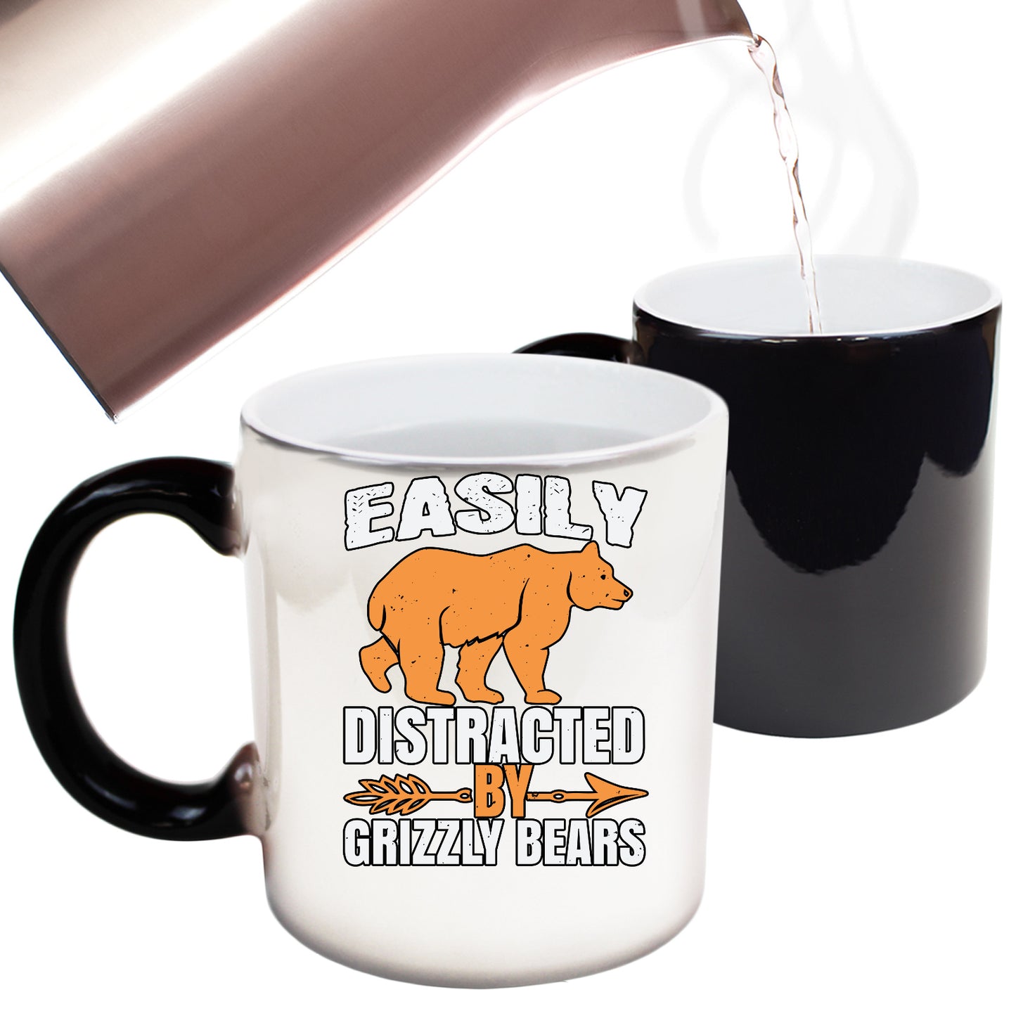 Bears Easily Distracted By Grizzly Bears - Funny Colour Changing Mug