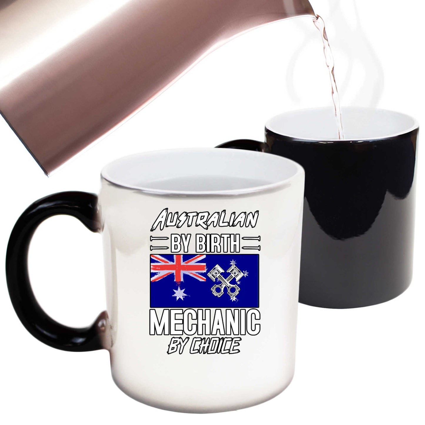 Australian Flag By Birth Mechanic - Funny Colour Changing Mug