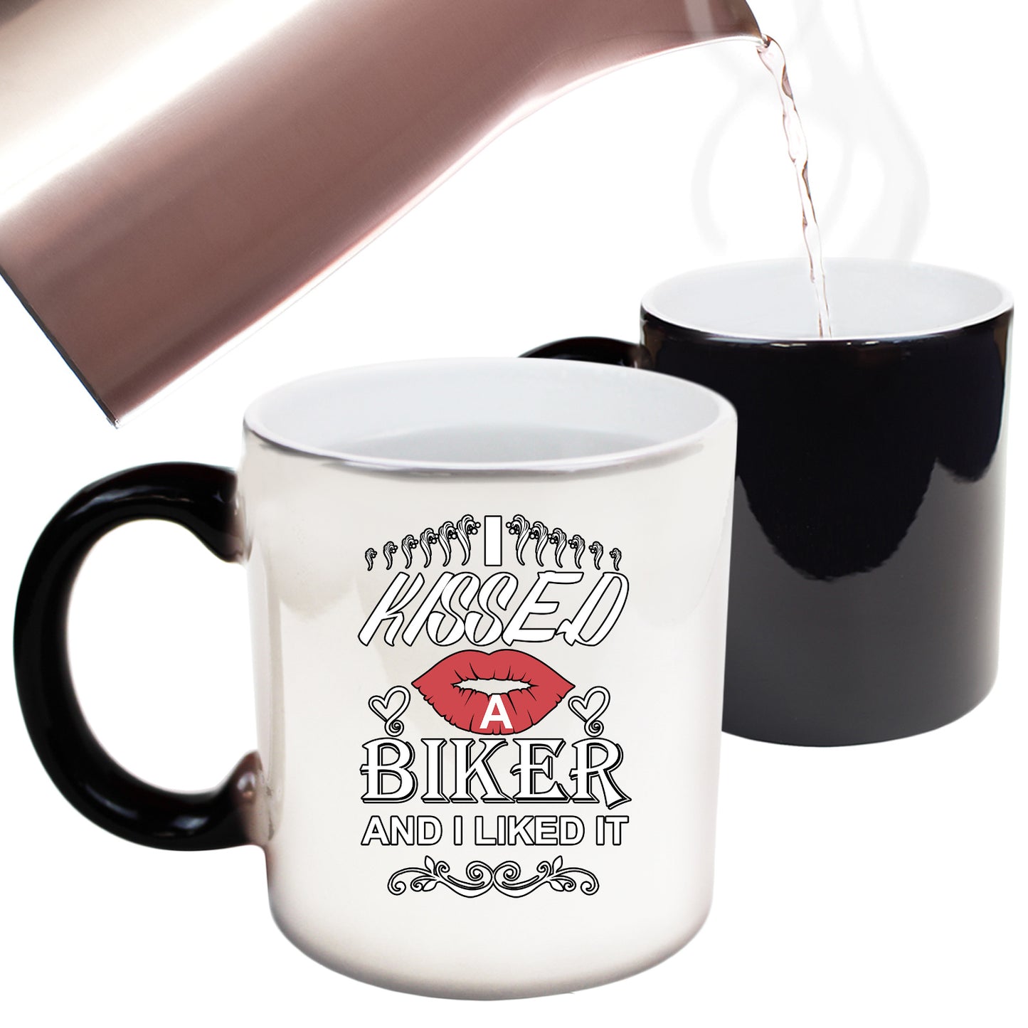 I Kissed A Biker And I Liked It Motorbike Motorcycle - Funny Colour Changing Mug