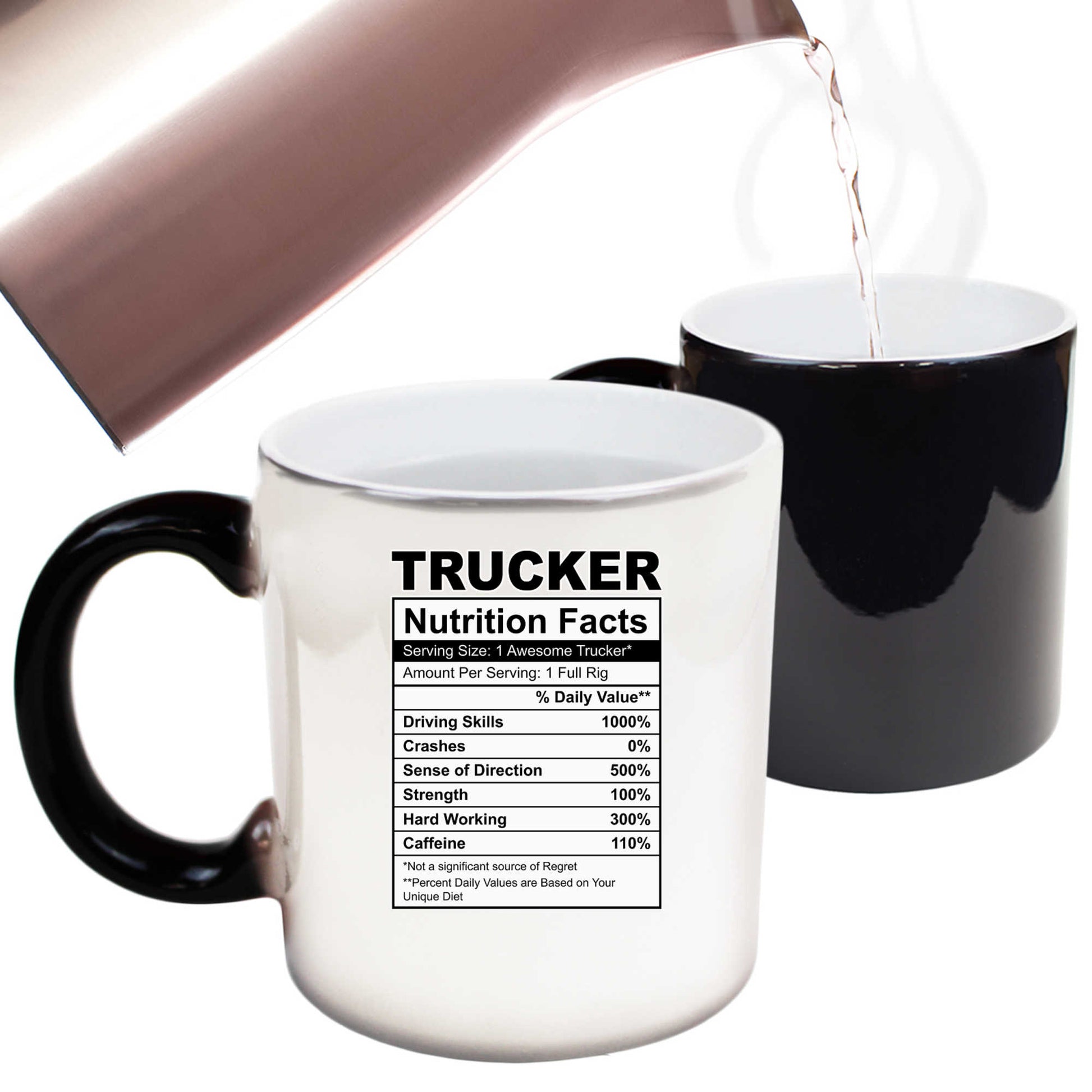 Trucker Nutrition Facts Truck Driver - Funny Colour Changing Mug