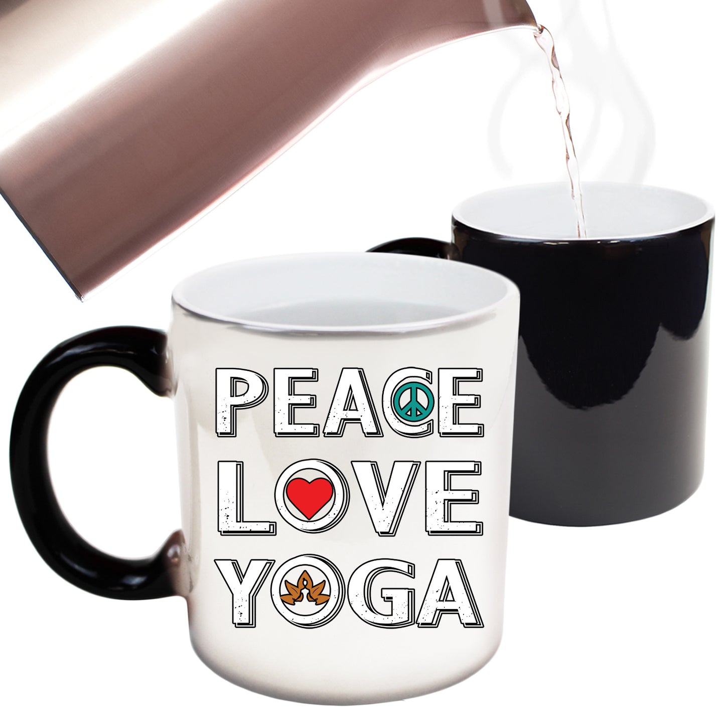 Peace Love Yoga - Funny Colour Changing Mug