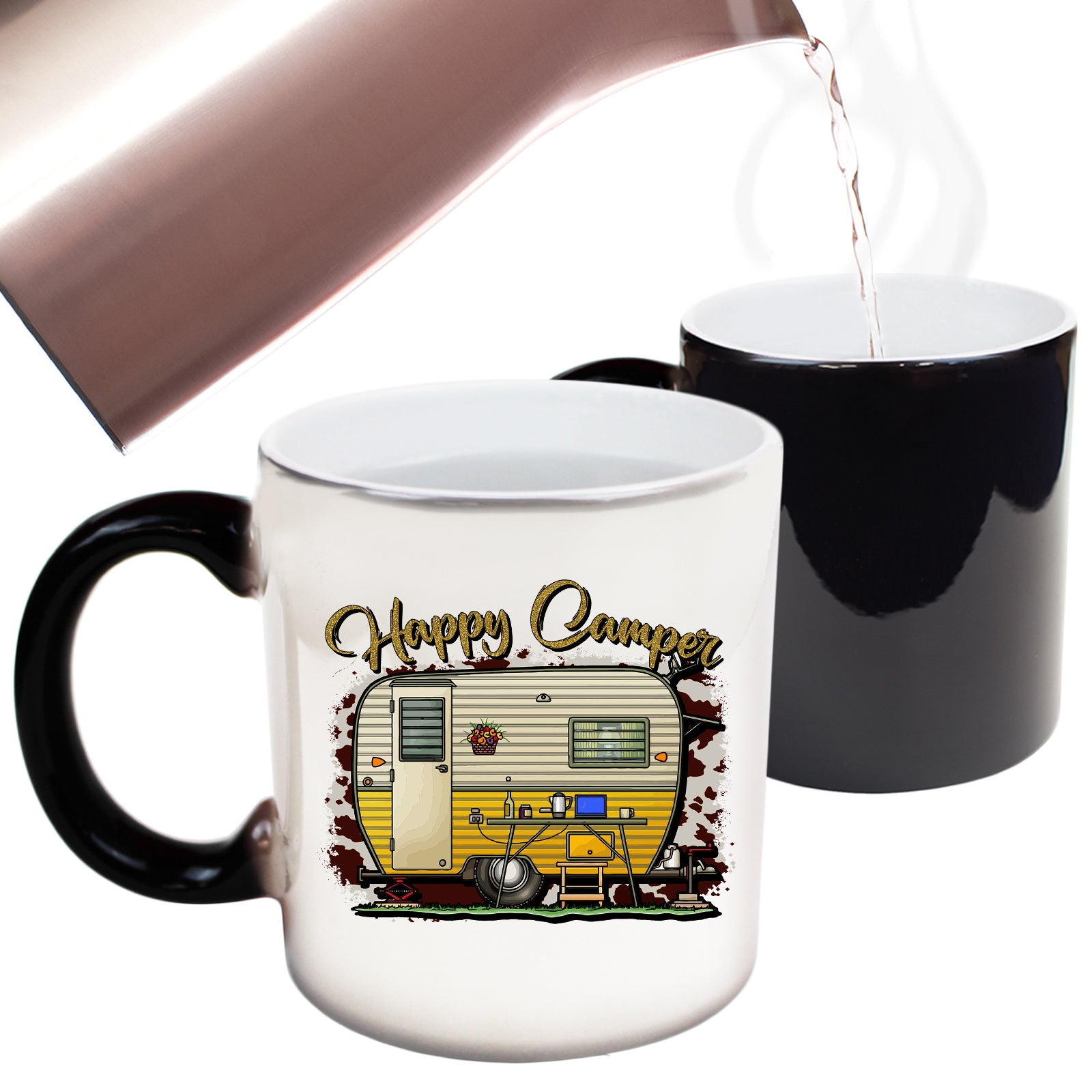 Happy Camper Small Caravan - Funny Colour Changing Mug