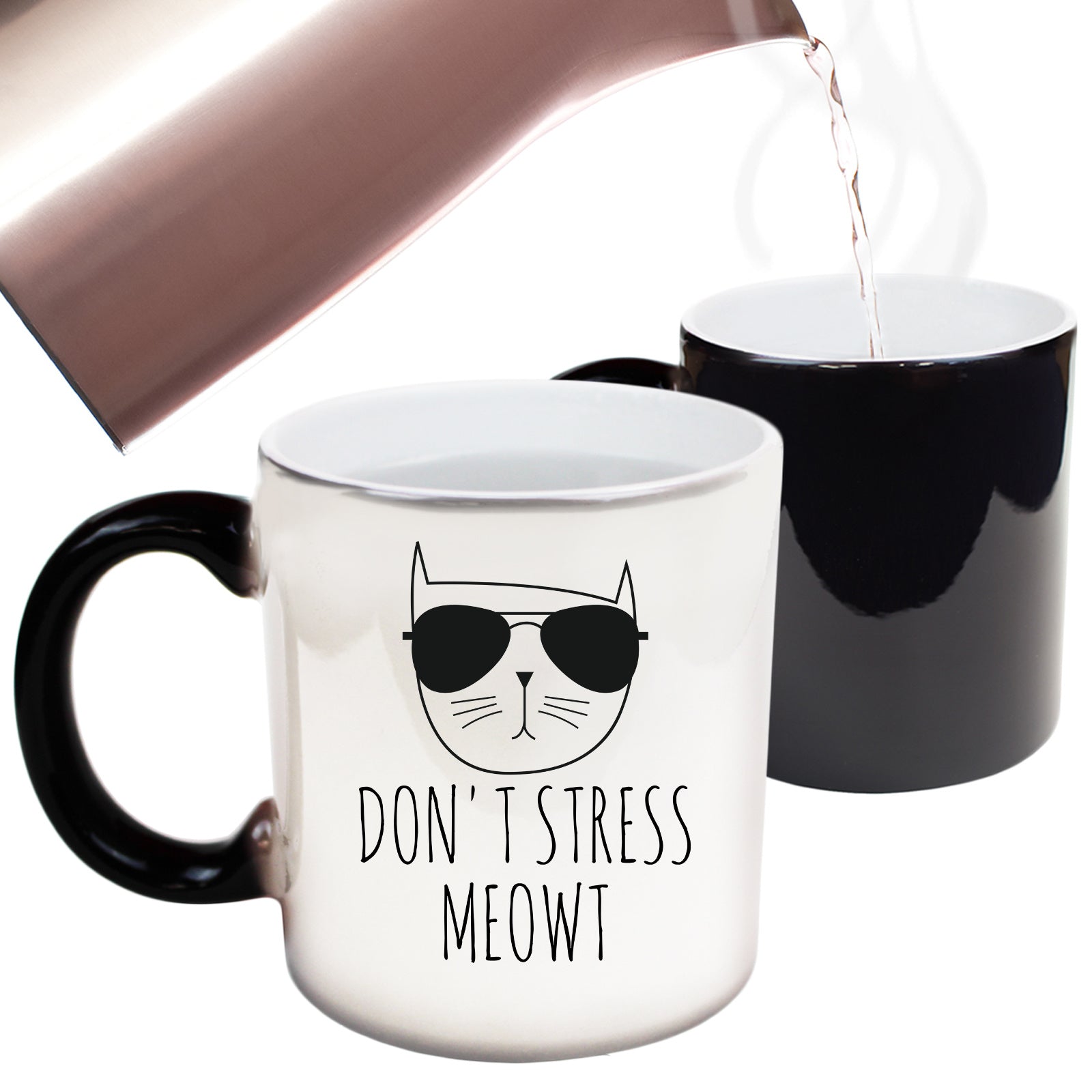 Dont Stress Meow Cat Cats Animal - Funny Colour Changing Mug