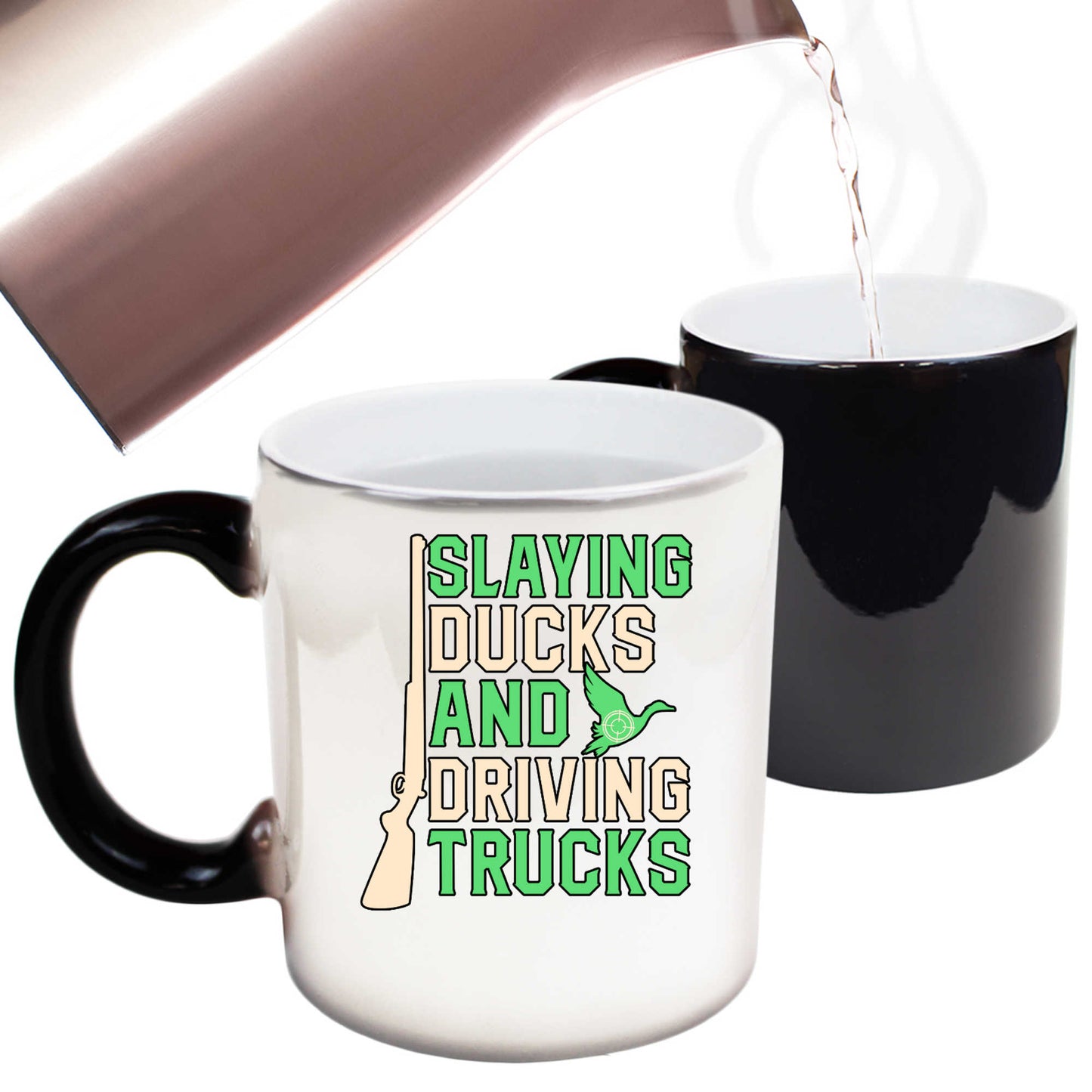 Slaying Ducks And Driving Trucks Truck Driver - Funny Colour Changing Mug