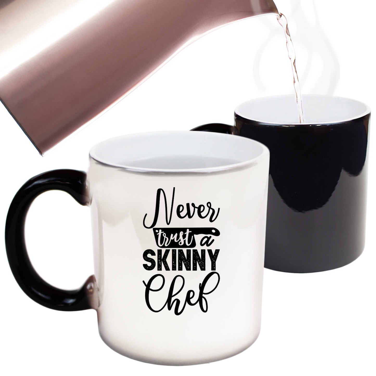 Never Trust A Skinny Chef Cooking V2 - Funny Colour Changing Mug