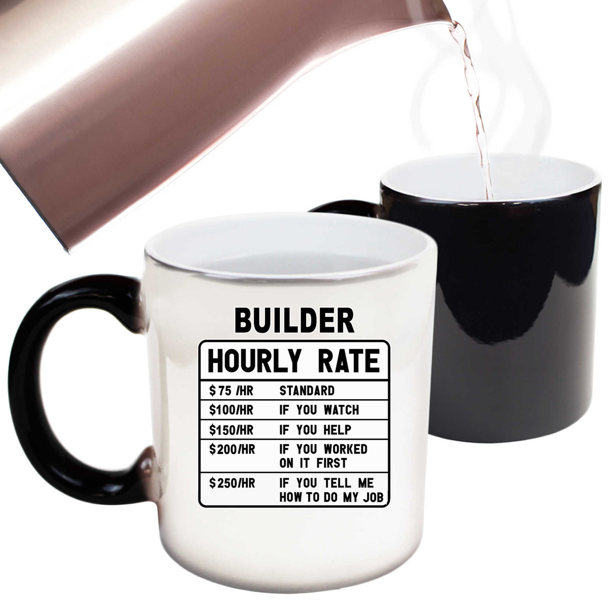 Builder Hourly Rate - Funny Colour Changing Mug