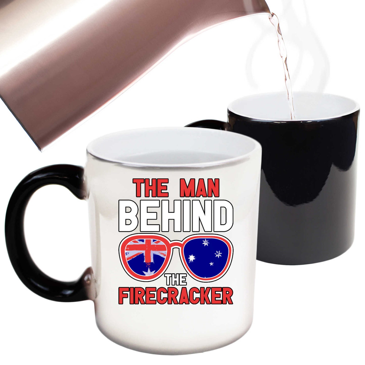 The Man Behind The Firecracker Australia Flag - Funny Colour Changing Mug