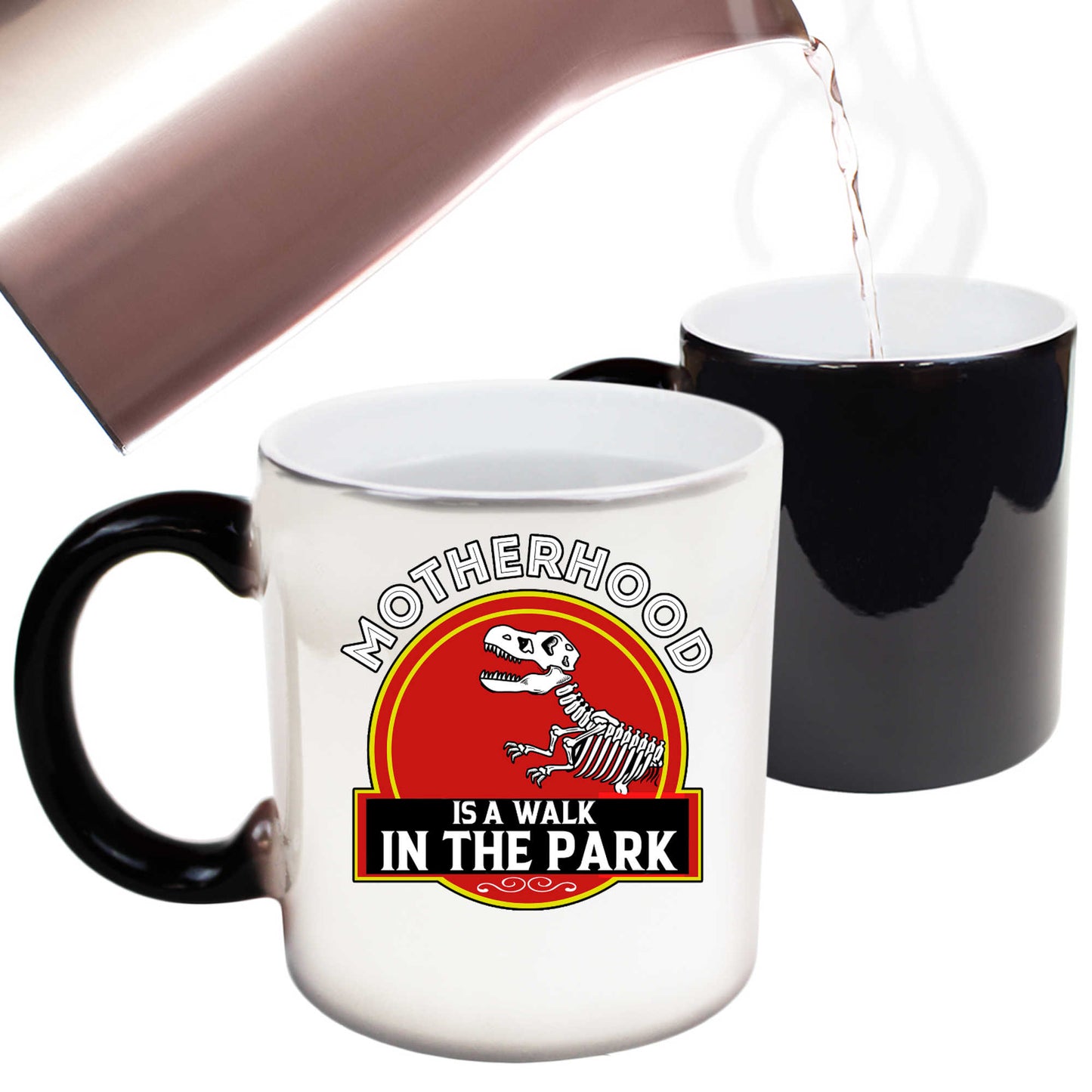 Motherhood Walk In The Park Mum Mothers Day Dinosaur - Funny Colour Changing Mug