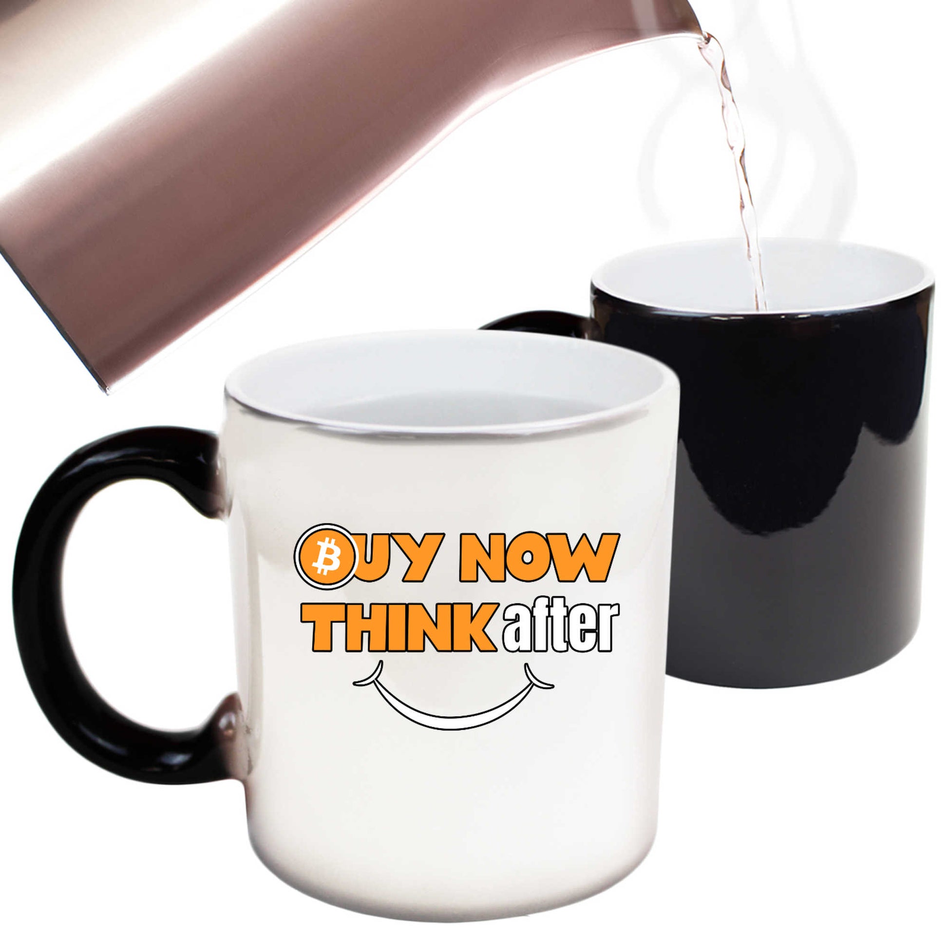 Buy Now Bitcoin Think After And Smile - Funny Colour Changing Mug