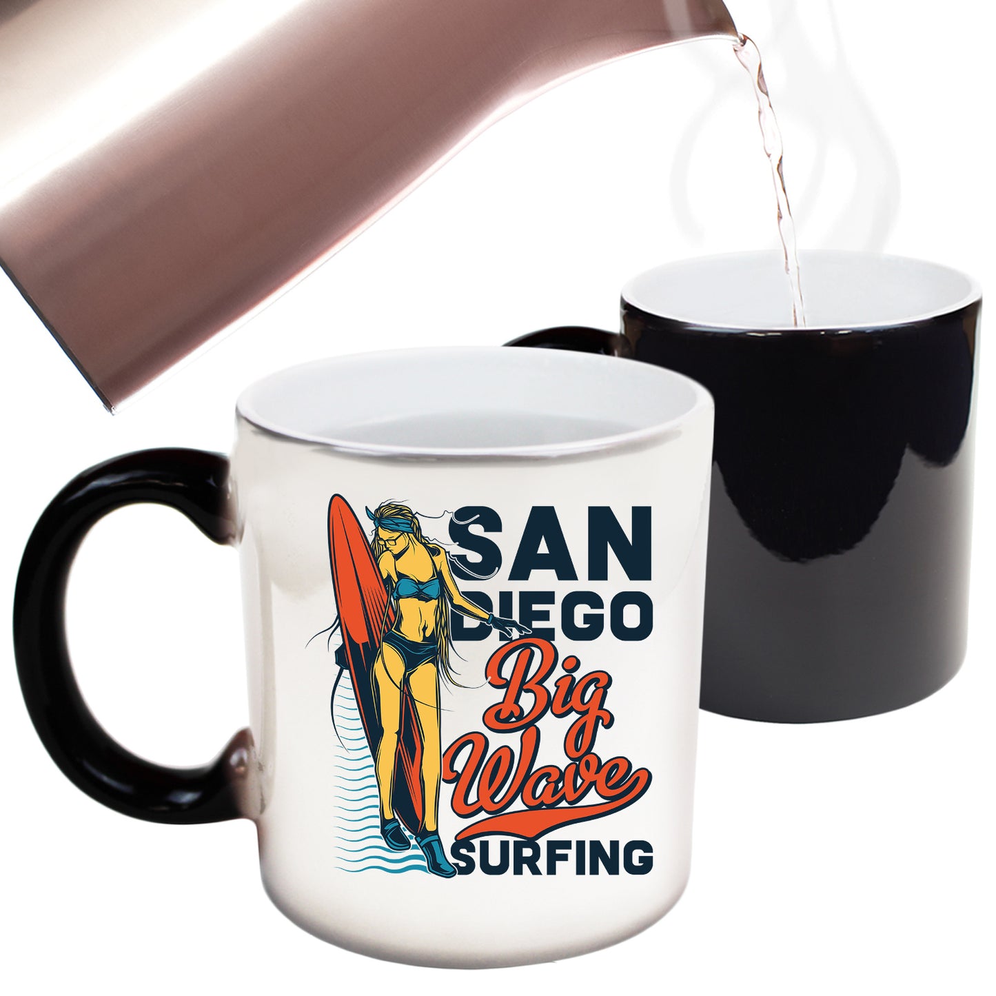 San Diego Big Wave Surfing Surf - Funny Colour Changing Mug