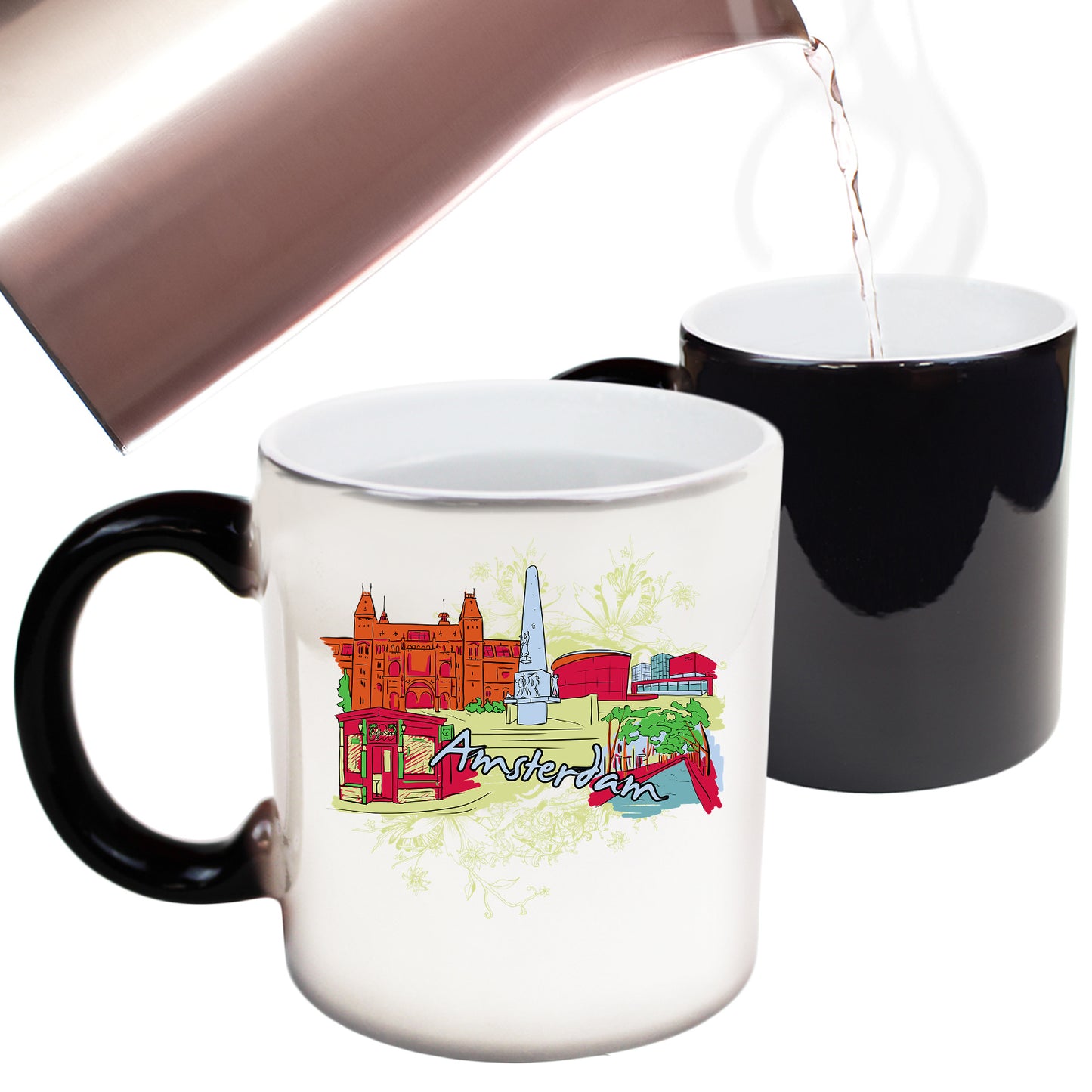 Amsterdam Netherlands Country Flag Destination - Funny Colour Changing Mug