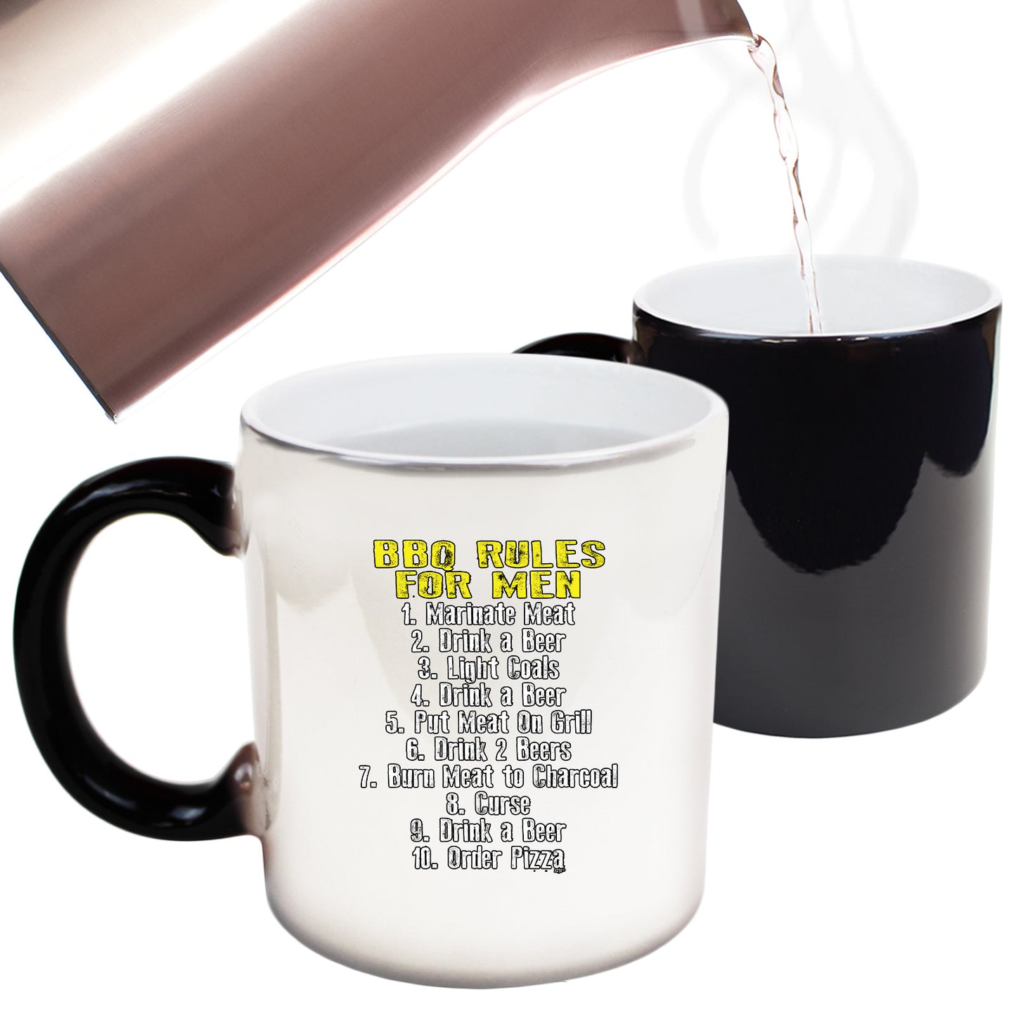 Bbq Barbeque Rules For Men - Funny Colour Changing Mug