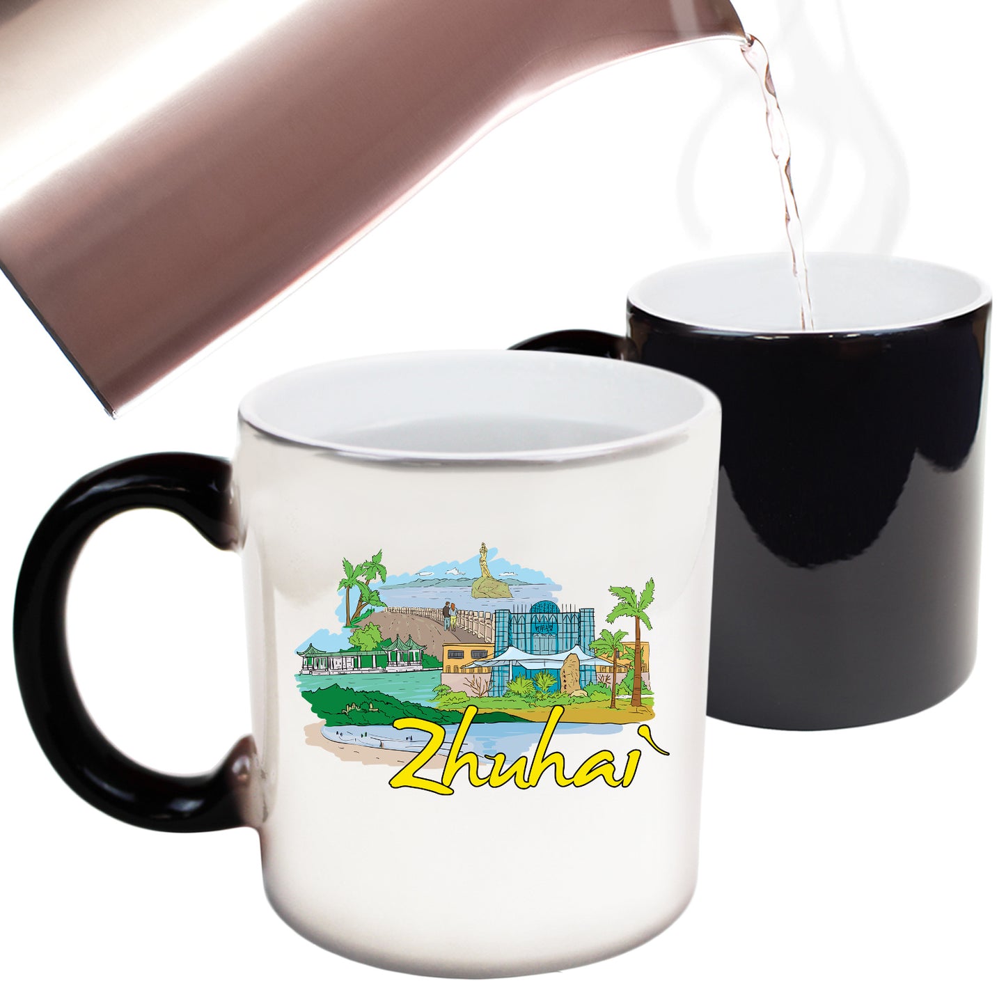 Zhuhai China Country Flag Destination - Funny Colour Changing Mug