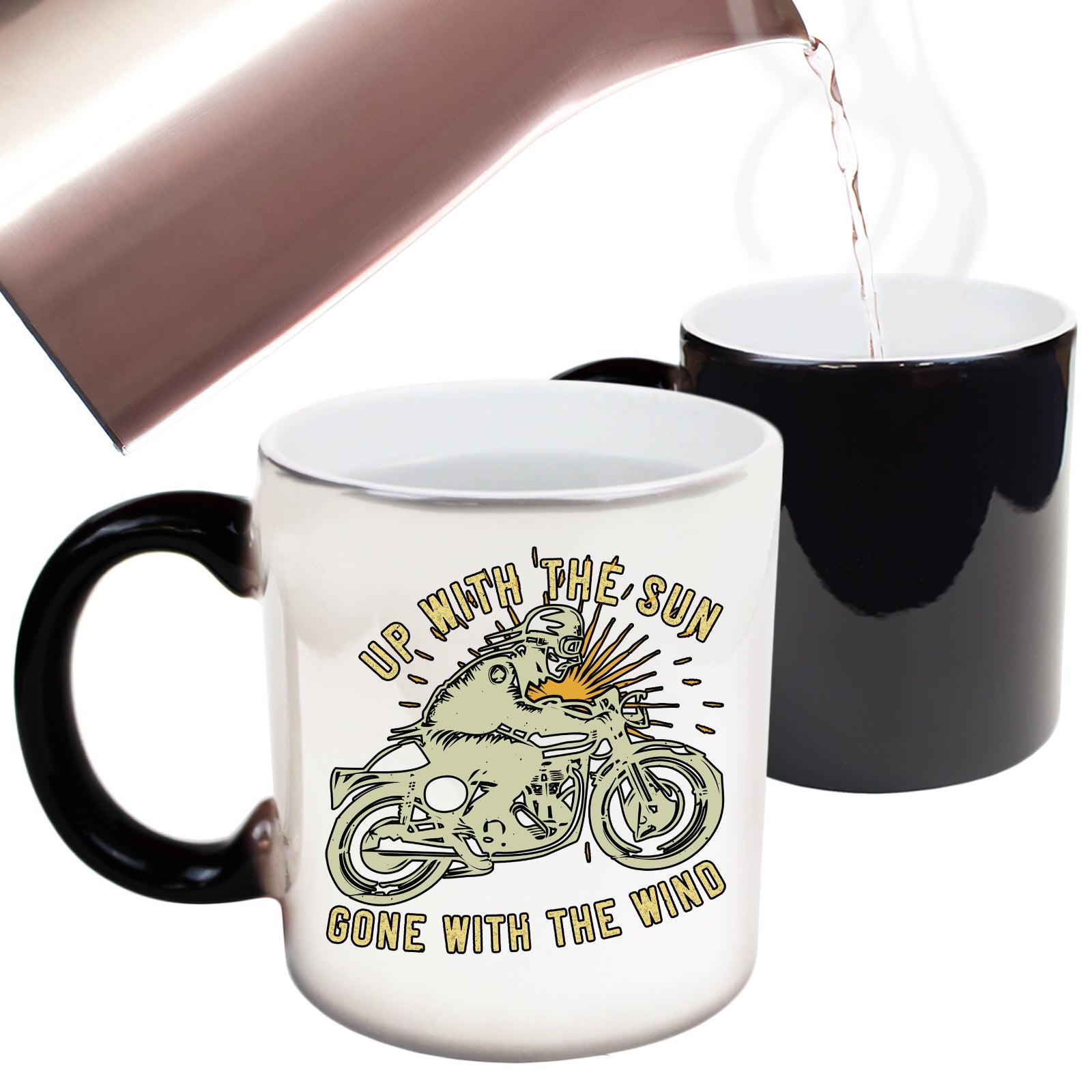 Up With The Sun Gone With The Wind Motorbike Motorcycle - Funny Colour Changing Mug