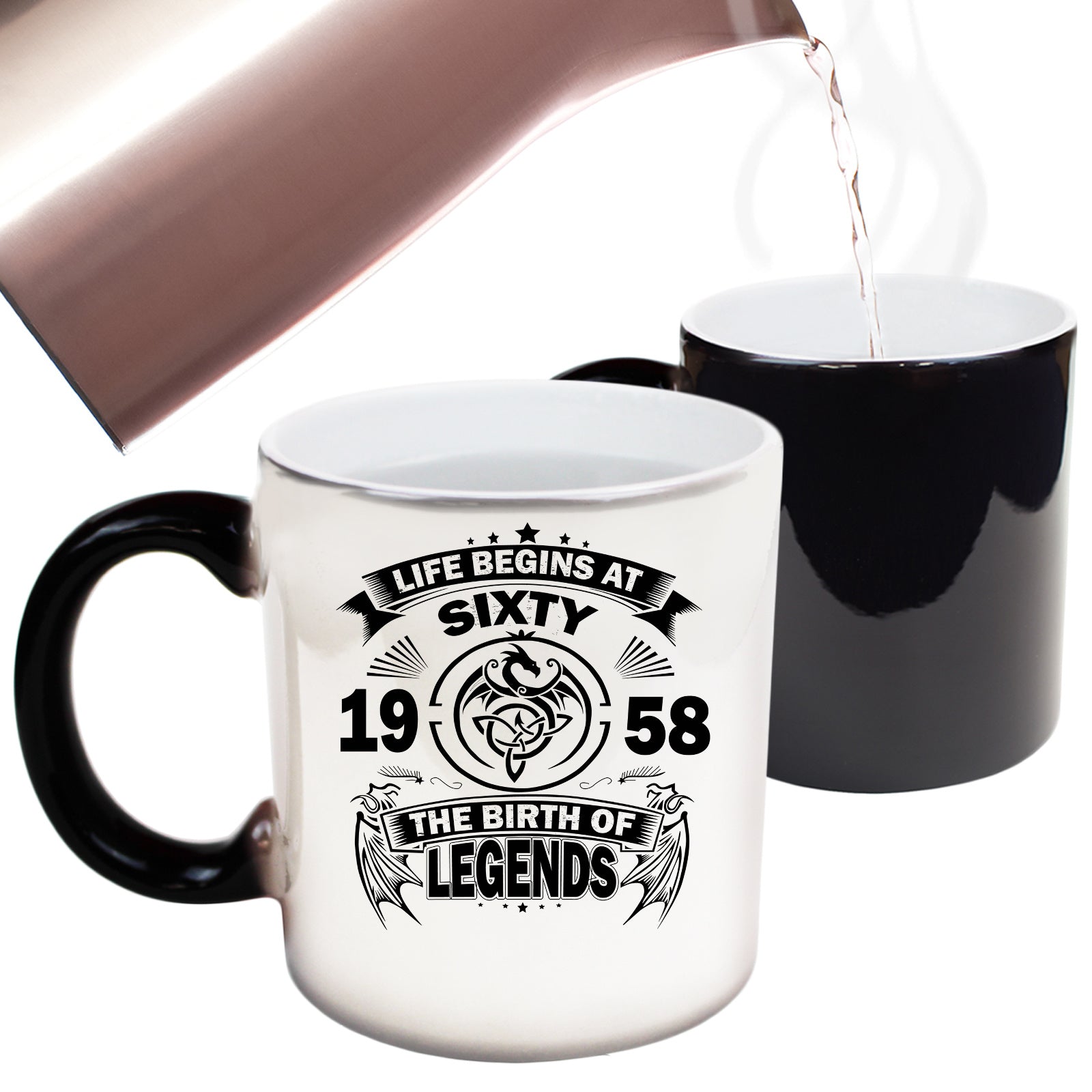 Life Begins At Sixty 60 Age Birthday - Funny Colour Changing Mug