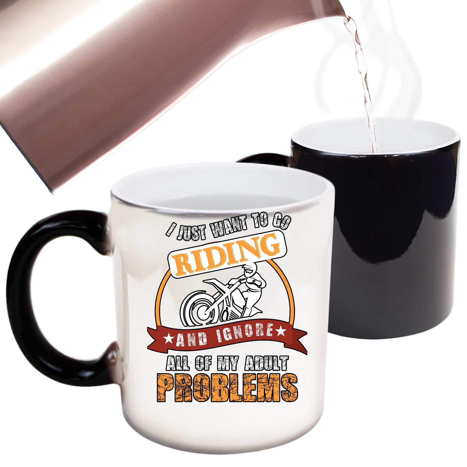 Motocross I Just Want To Go Riding Ignore All Of My Adult Problems - Funny Colour Changing Mug