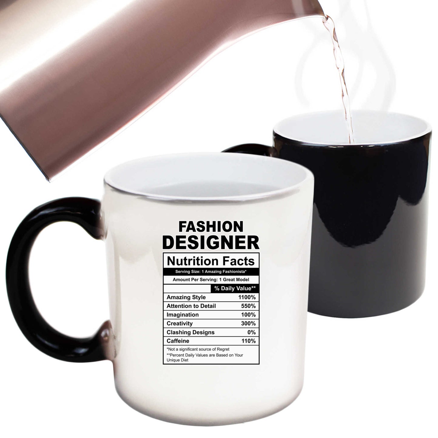 Fashion Designer Nutrition Facts - Funny Colour Changing Mug