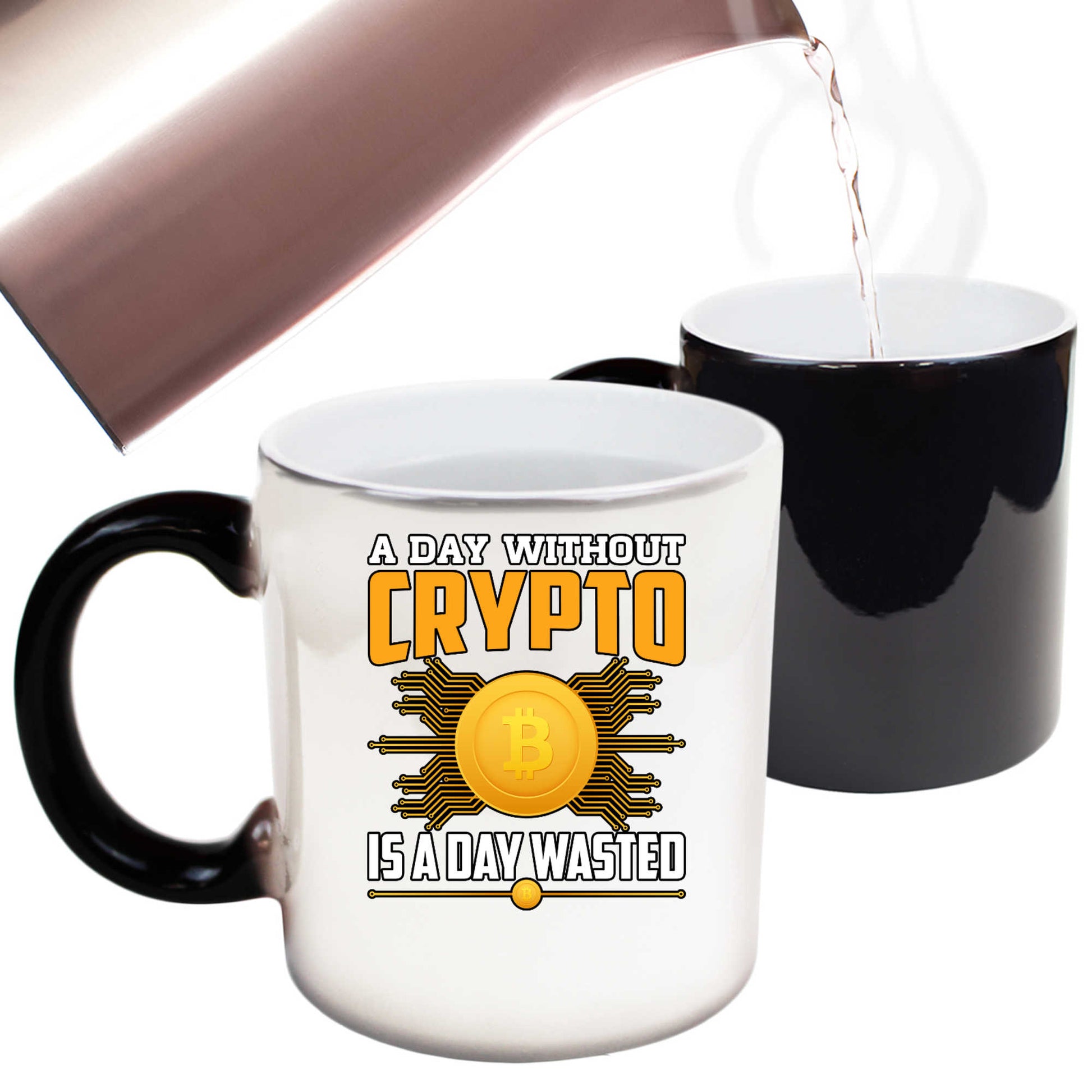 A Day Without Crypto Is A Day Wasted Bitcoin - Funny Colour Changing Mug