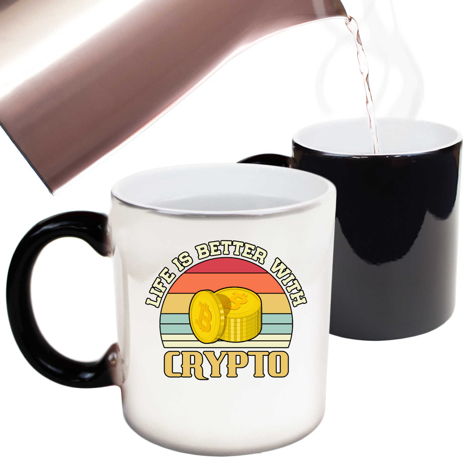 Life Is Better With Crypto Bitcoin - Funny Colour Changing Mug