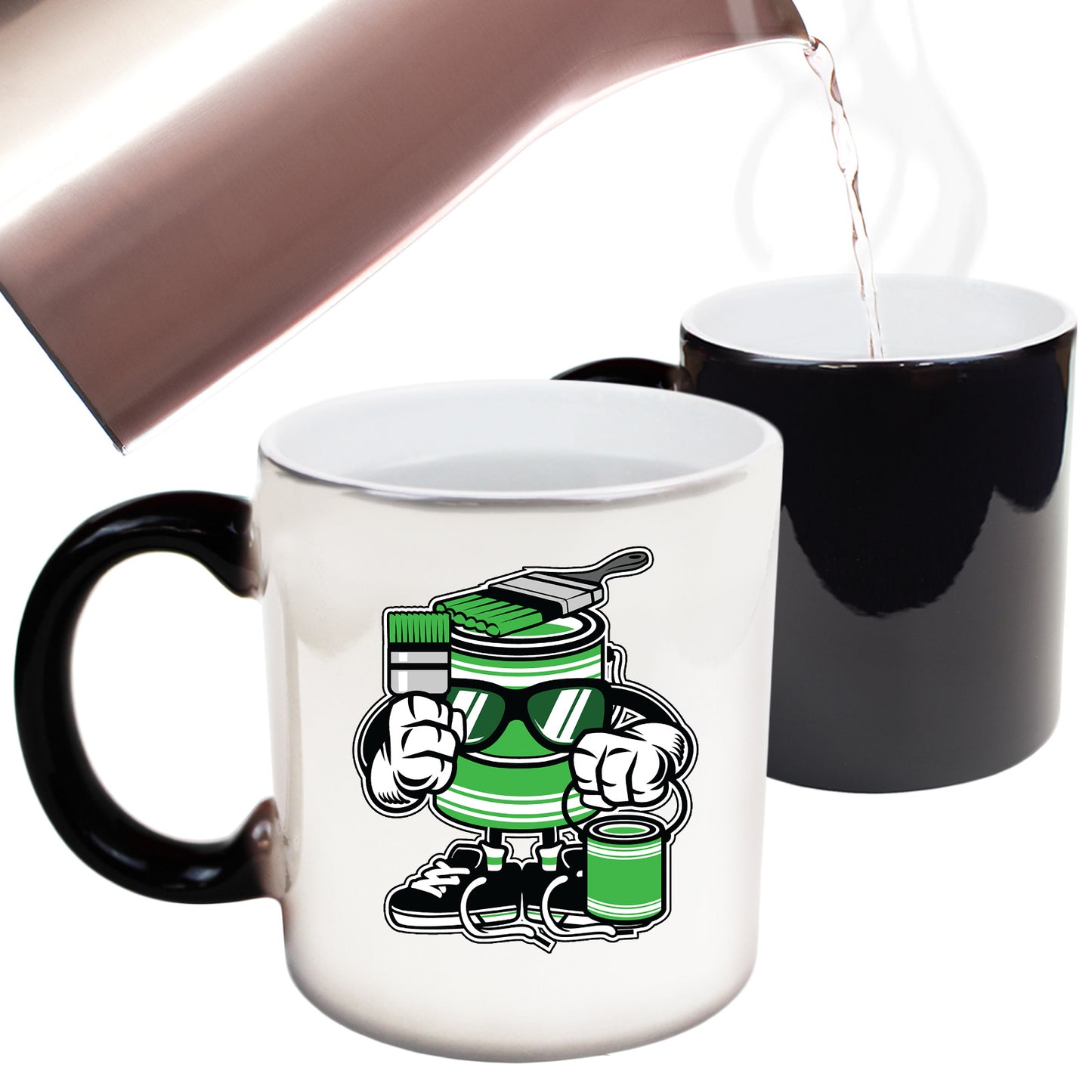 Lets Paint Cool Cartoon Painter Retro - Funny Colour Changing Mug