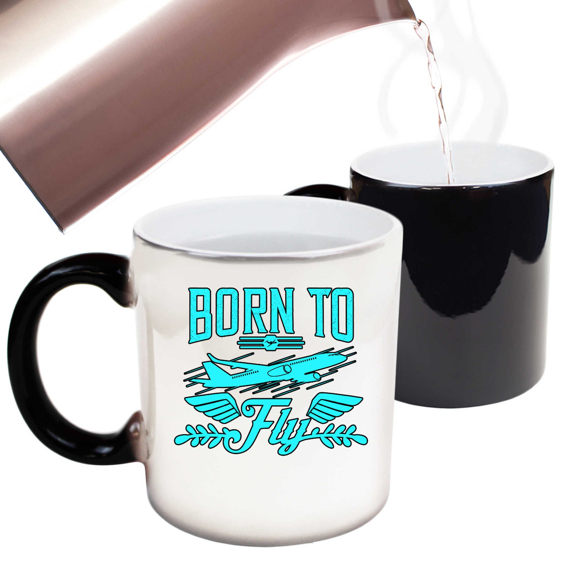 Born To Fly Aviation Plane Pilot - Funny Colour Changing Mug