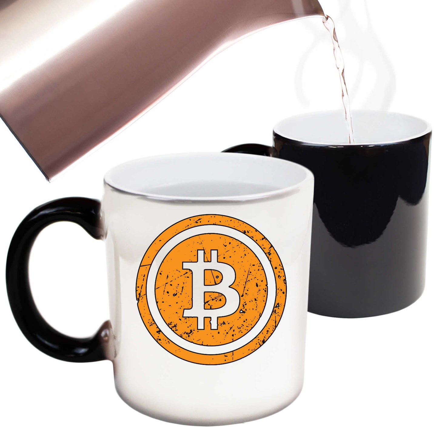 Bitcoin Logo Vintage Gold Cryptocurrency Cool - Funny Colour Changing Mug