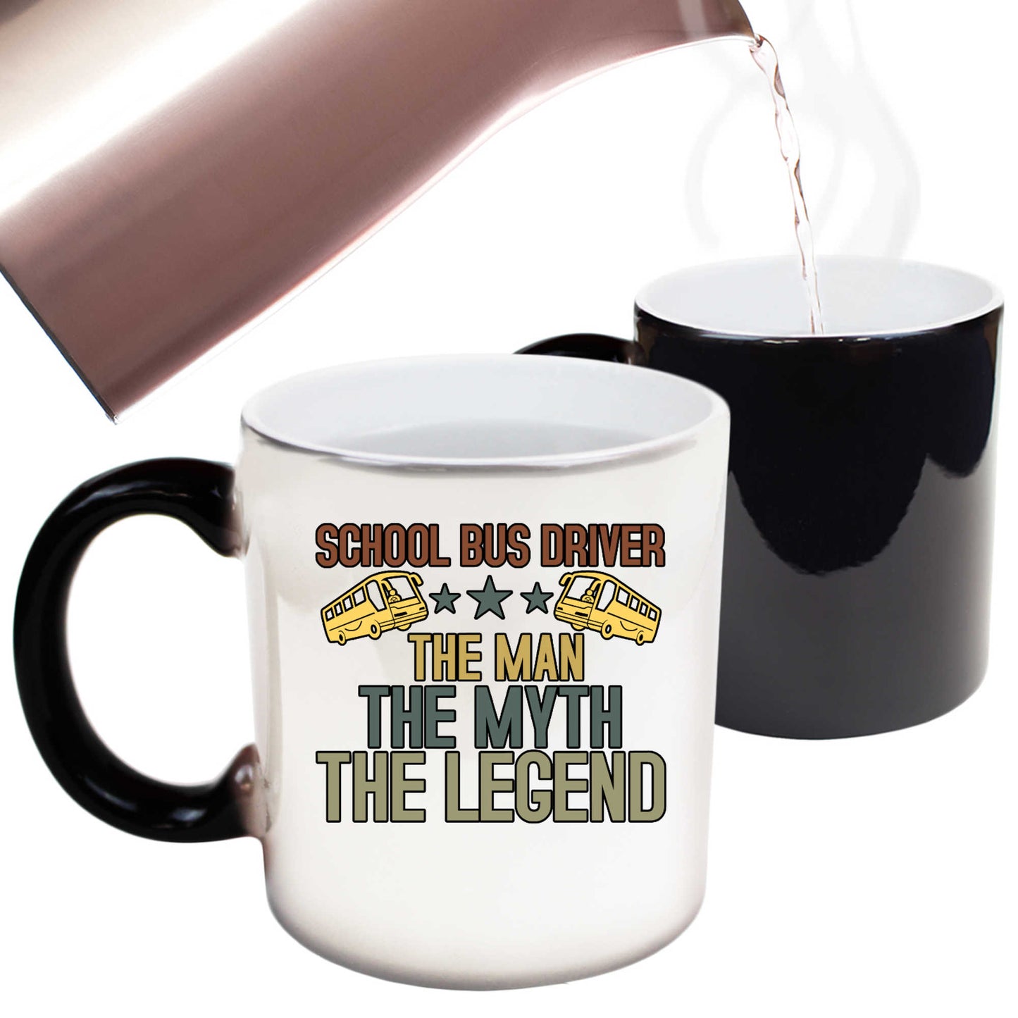 School Bus Driver The Man The Myth The Legend - Funny Colour Changing Mug