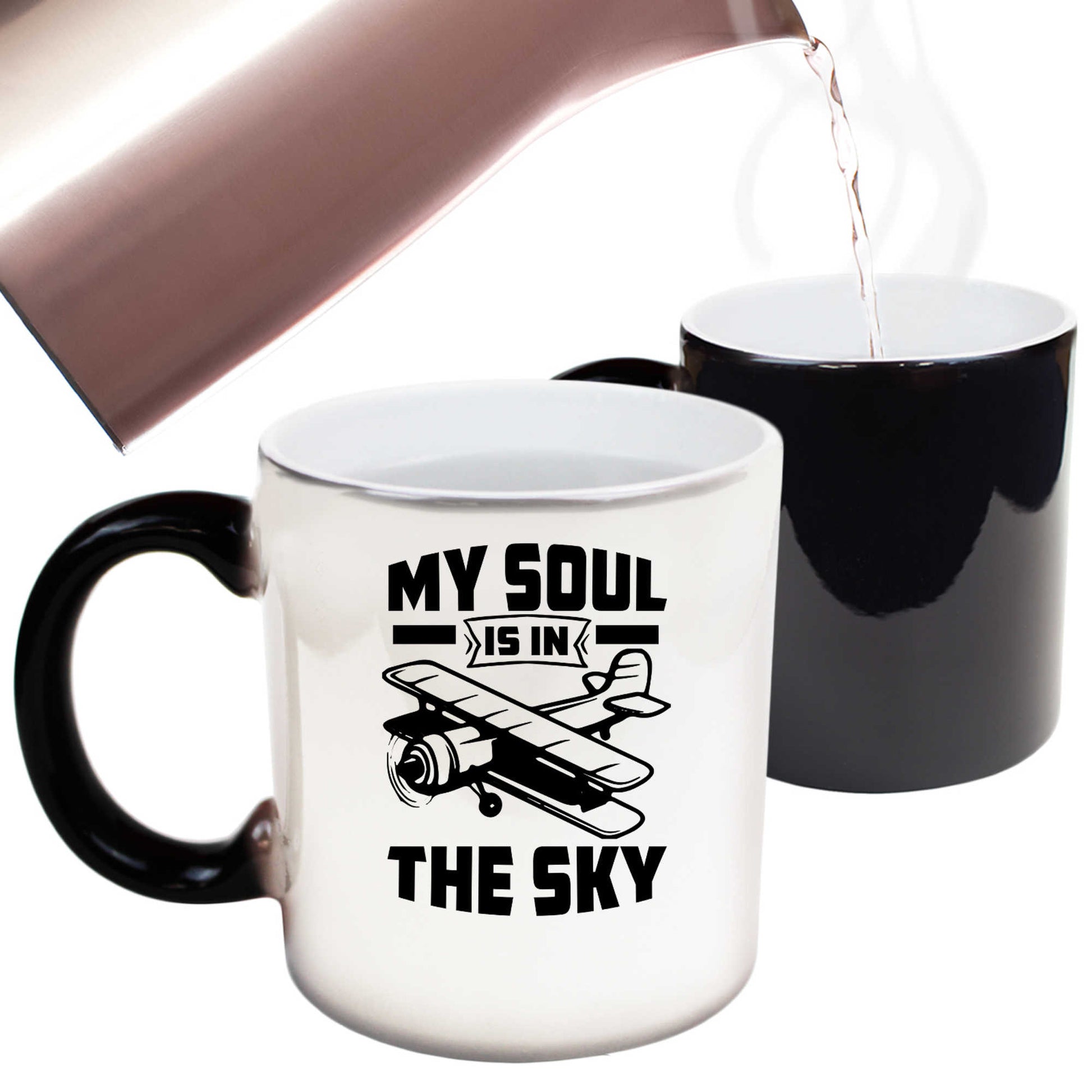 My Soul Is In The Sky Plane Pilot - Funny Colour Changing Mug