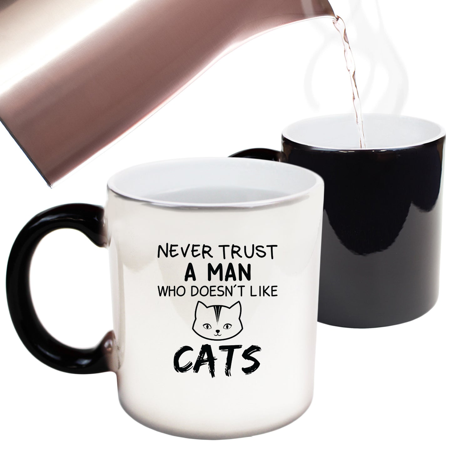 Never Trust A Man Who Doesnt Like Cats Kitten Pussy Cats - Funny Colour Changing Mug