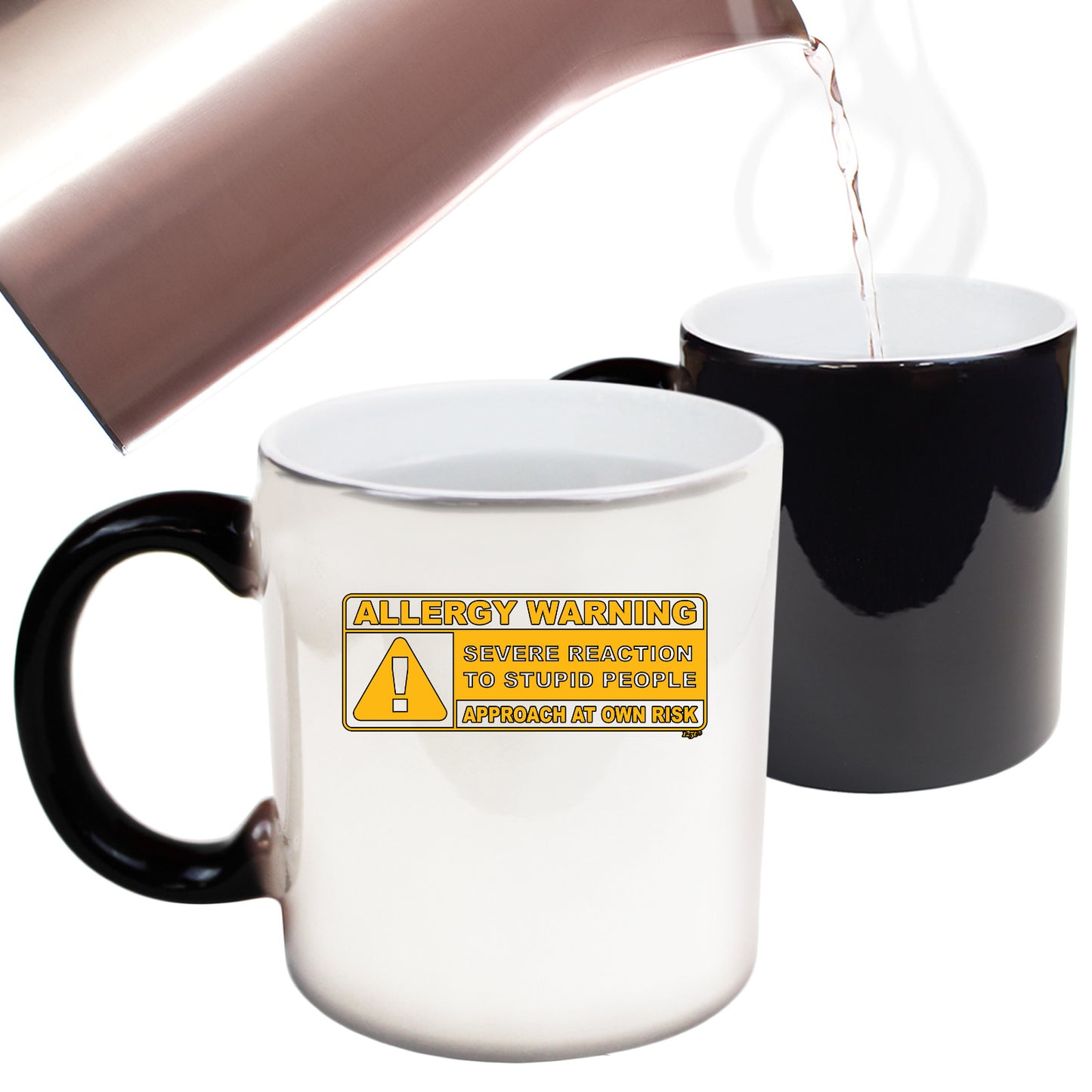 Allergy Warning Stupid People - Funny Colour Changing Mug