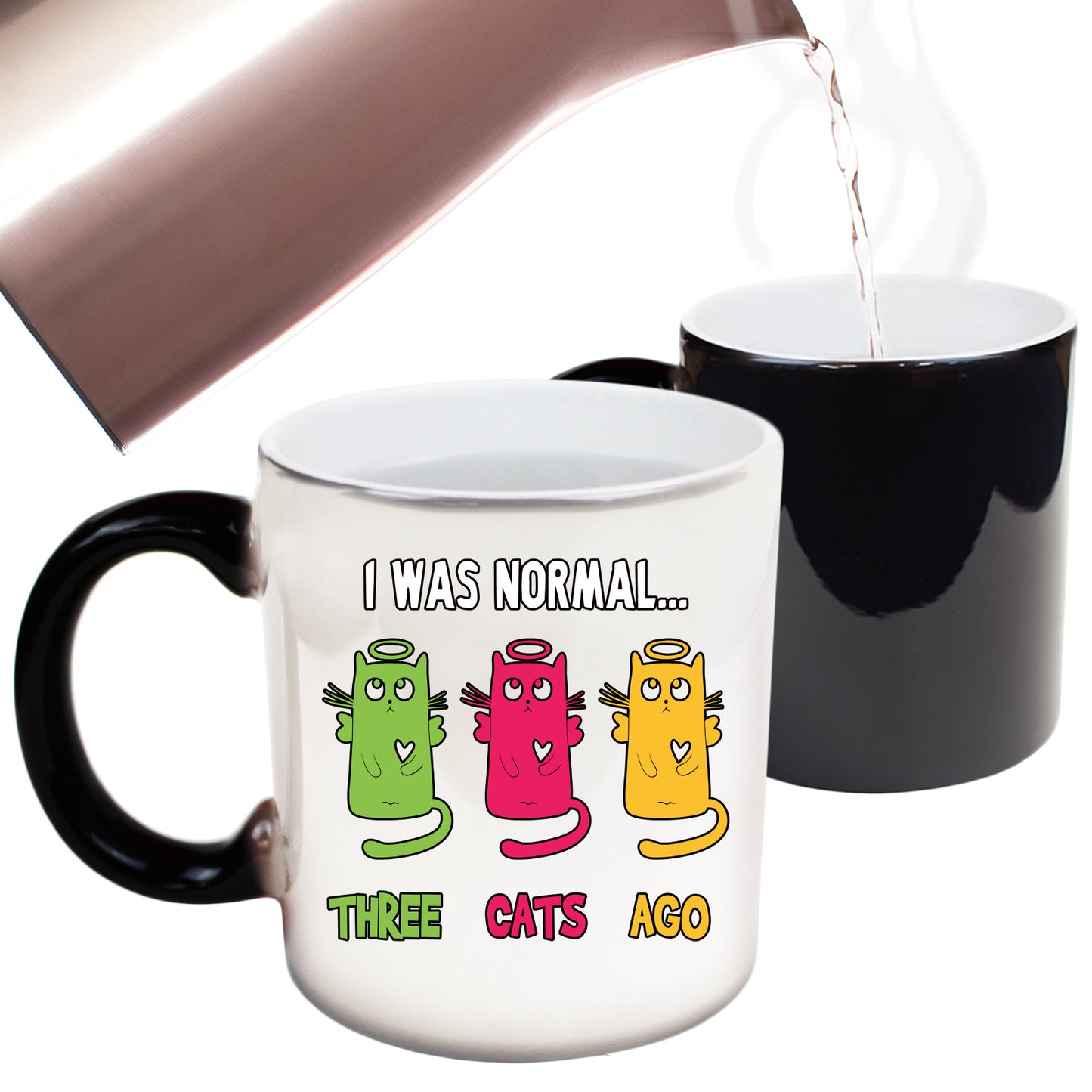 I Was Normal Three Cats Ago V2 Kitten Pussy Cat - Funny Colour Changing Mug