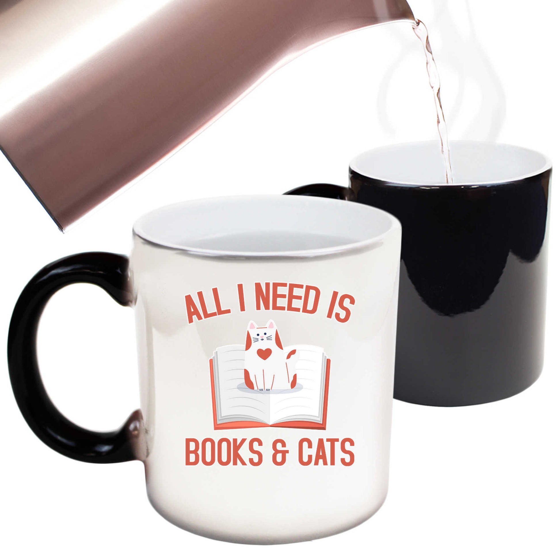 All I Need Is Books And Cats - Funny Colour Changing Mug