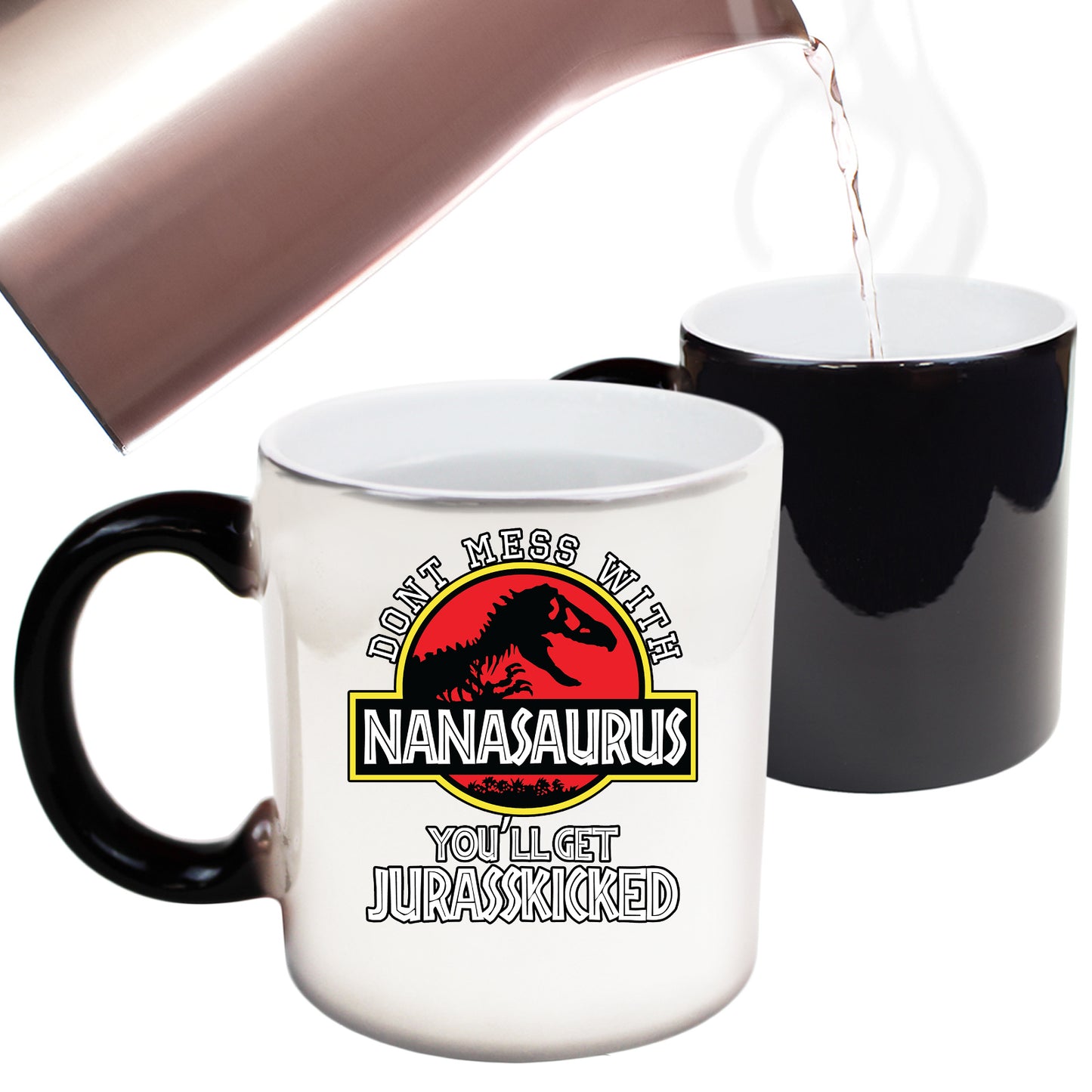 Dont Mess With Nana Dinosaur Dino - Funny Colour Changing Mug