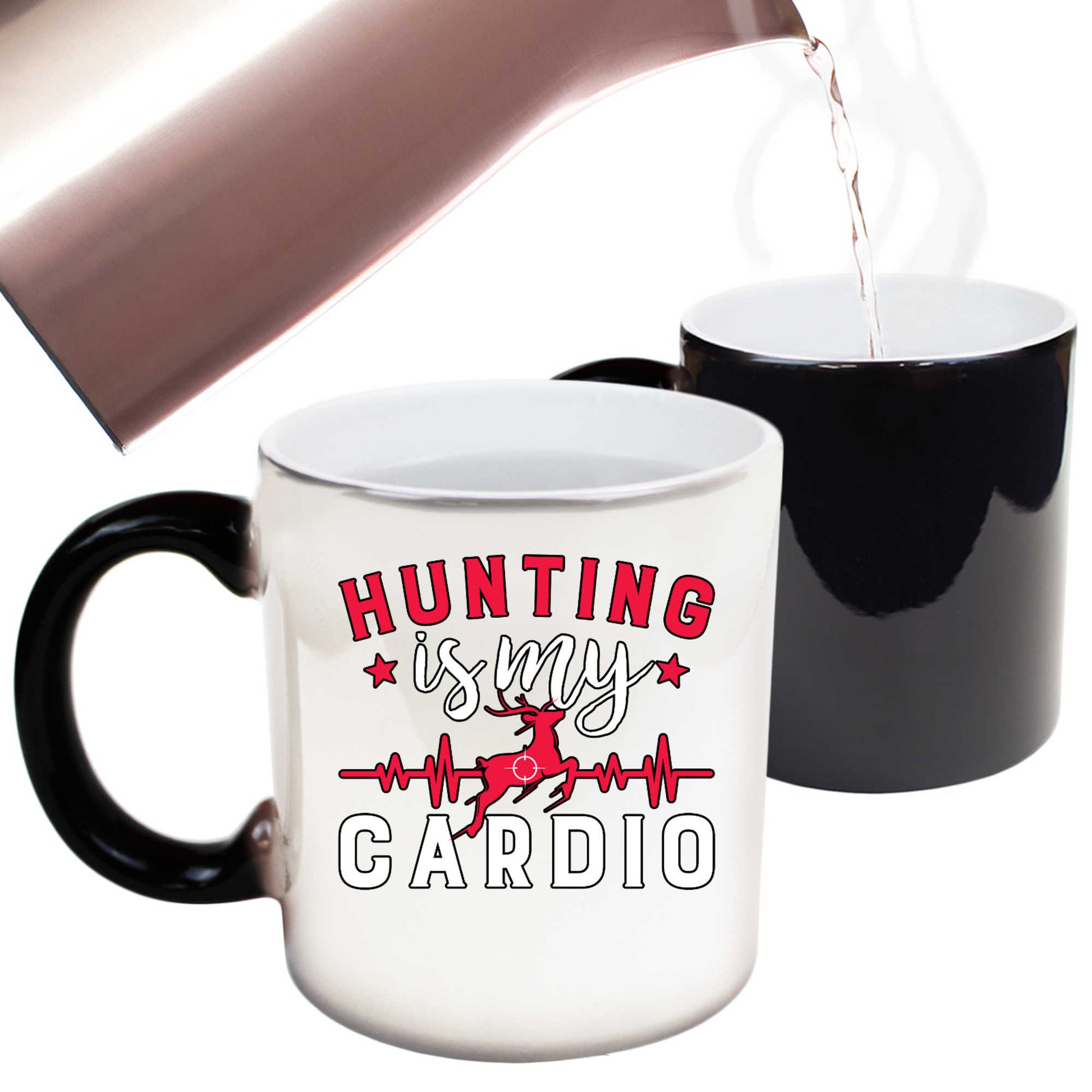 Hunting Is My Cardio Heartbeat Pulse - Funny Colour Changing Mug