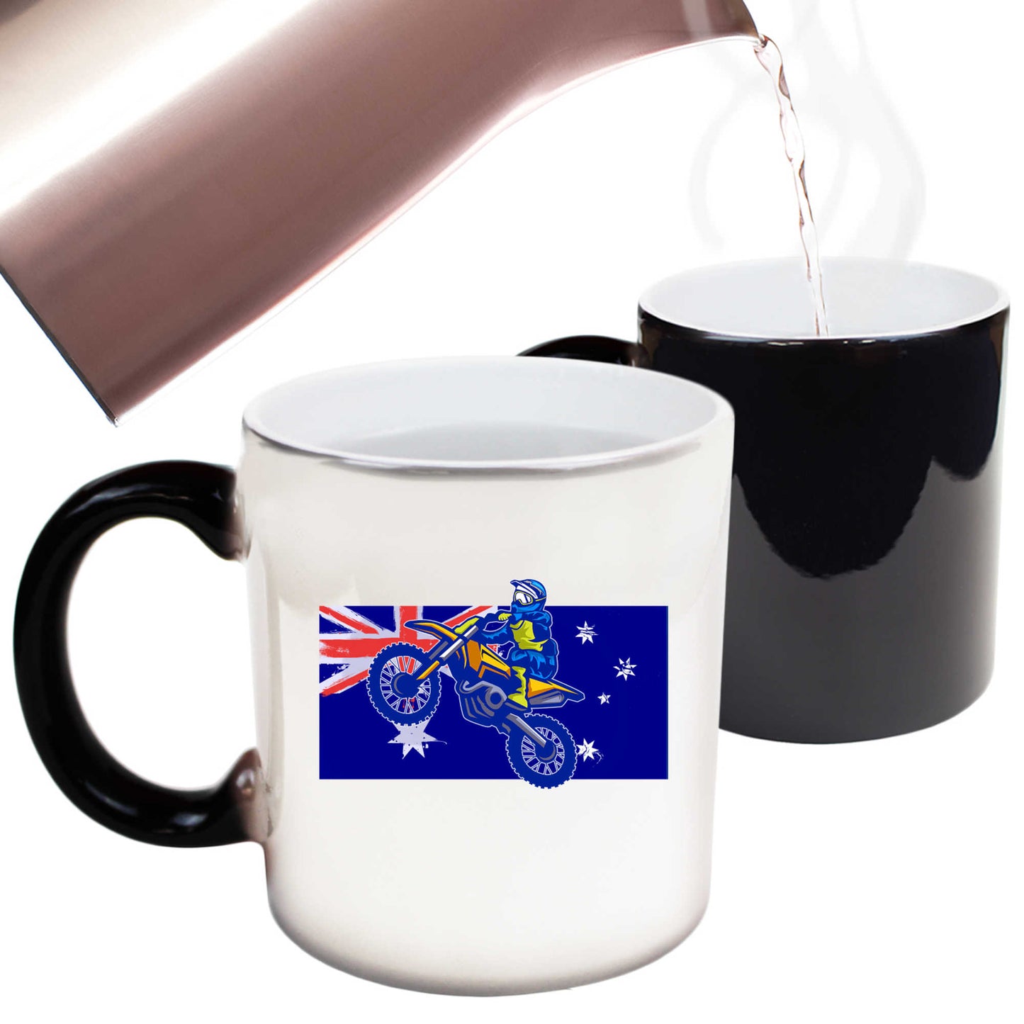 Australia Flag Dirt Bike - Funny Colour Changing Mug