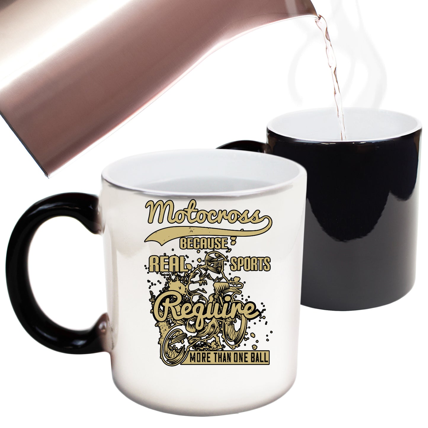 Motocross Because Real Sports Require More Than One Ball - Funny Colour Changing Mug