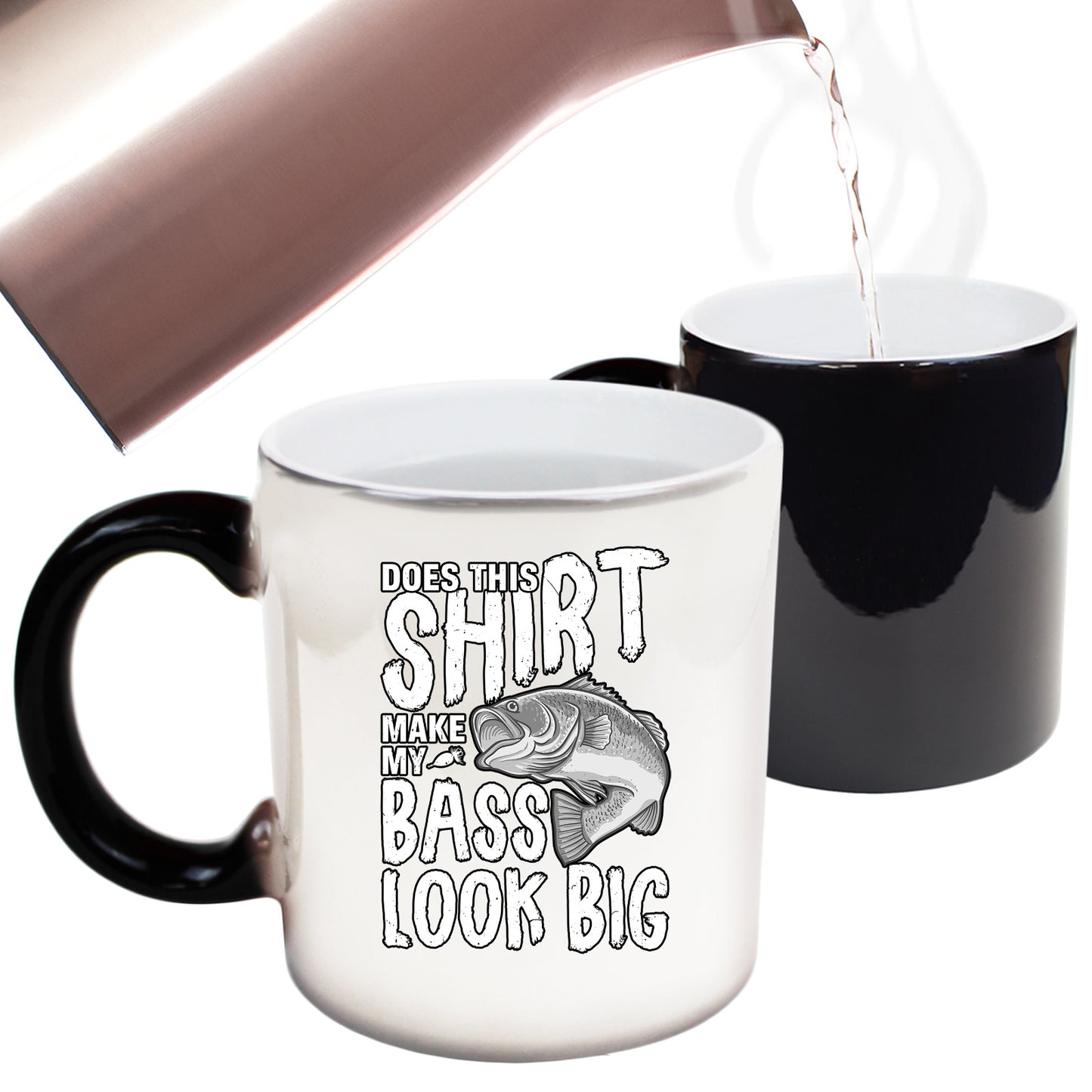 Does This Shirt Make Bass Look Big Fishing Angling Fish - Funny Colour Changing Mug