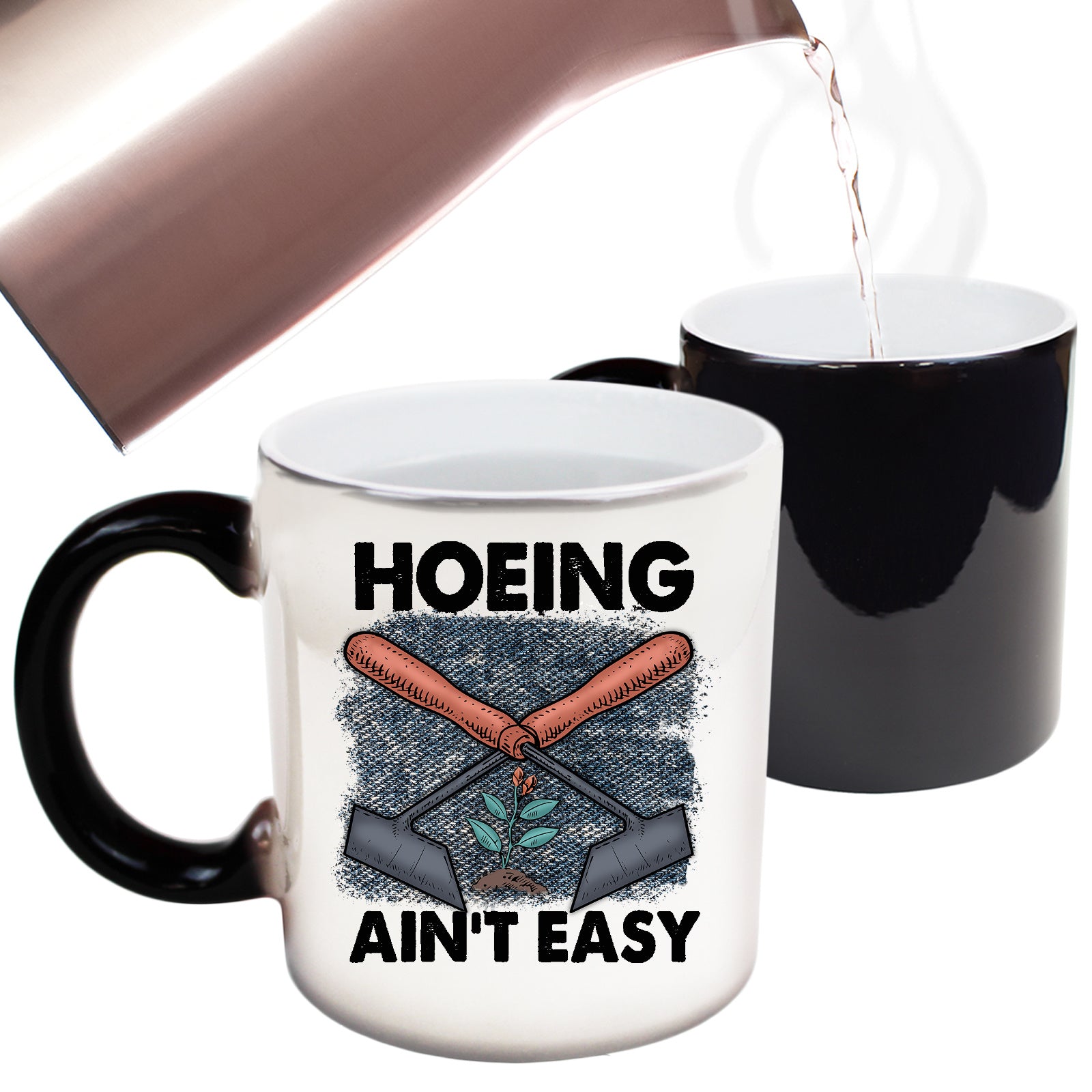 Hoeing Aint Easy Gardening Plants - Funny Colour Changing Mug