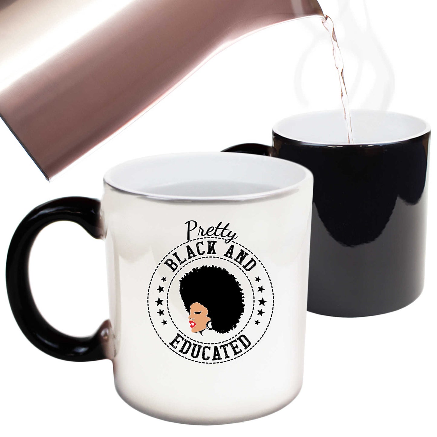 Pretty Black And Educated Afro - Funny Colour Changing Mug