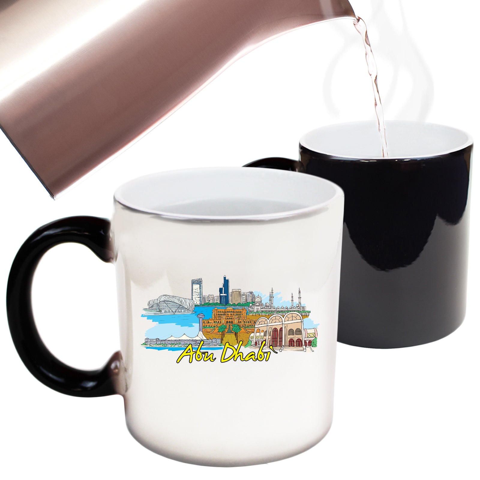 Abu Dhabi Arab Emirates Country Flag Destination - Funny Colour Changing Mug