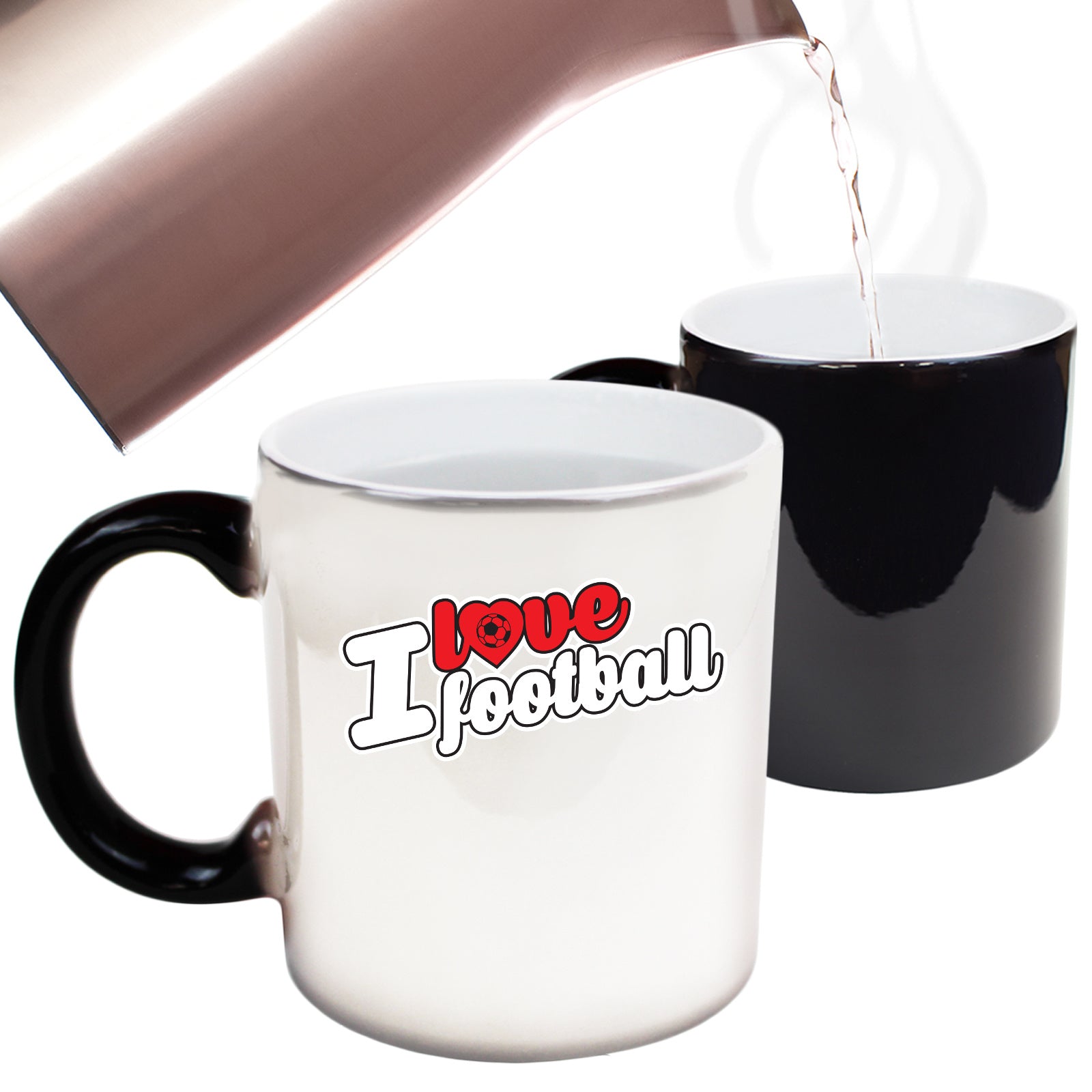 Love Football Stencil - Funny Colour Changing Mug