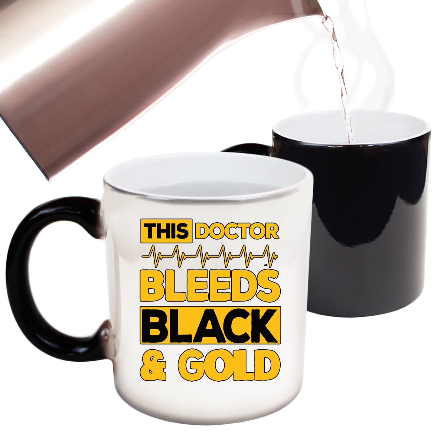 This Doctor Bleeds Black And Gold - Funny Colour Changing Mug