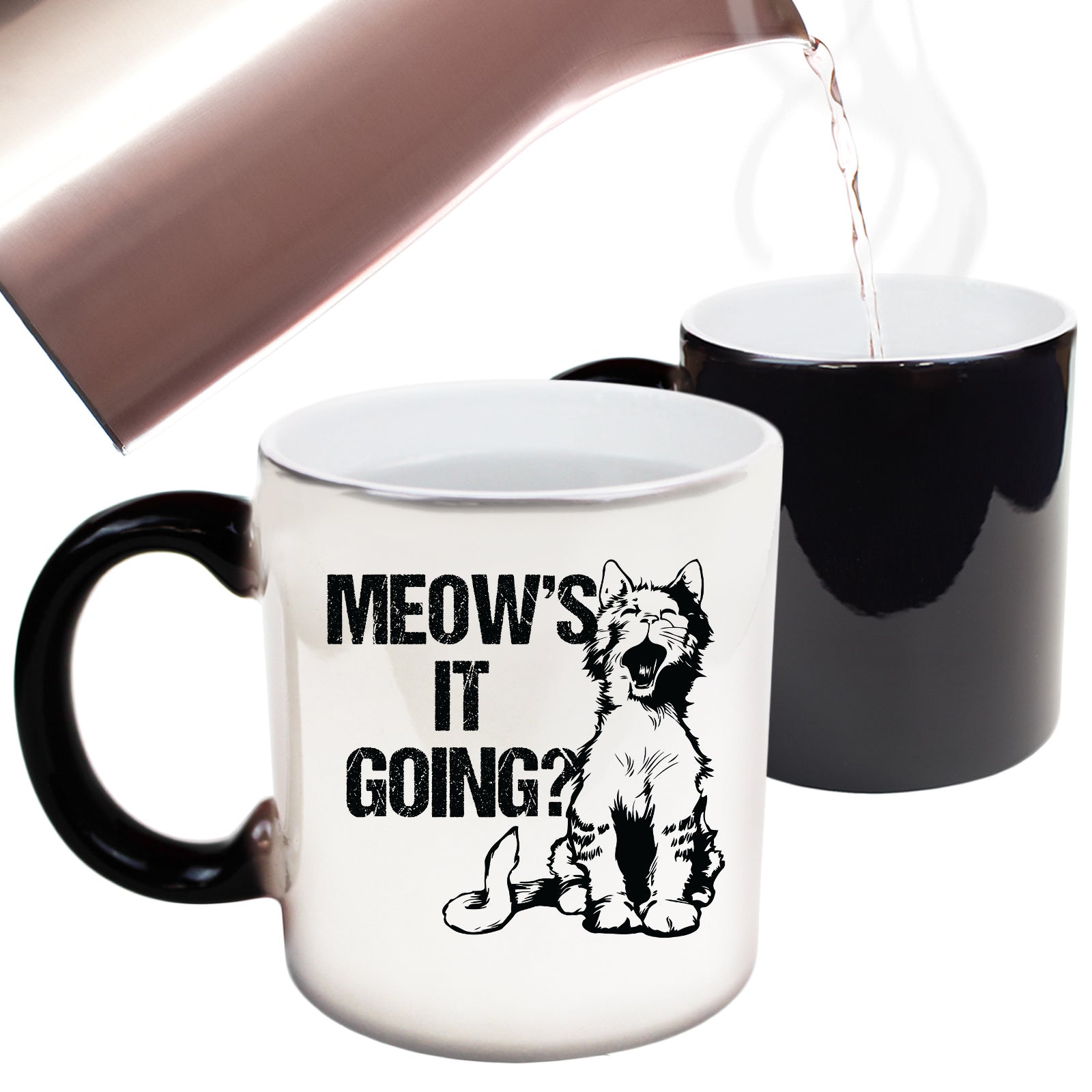 Meows It Going Cat Kitten Pussy Cats - Funny Colour Changing Mug