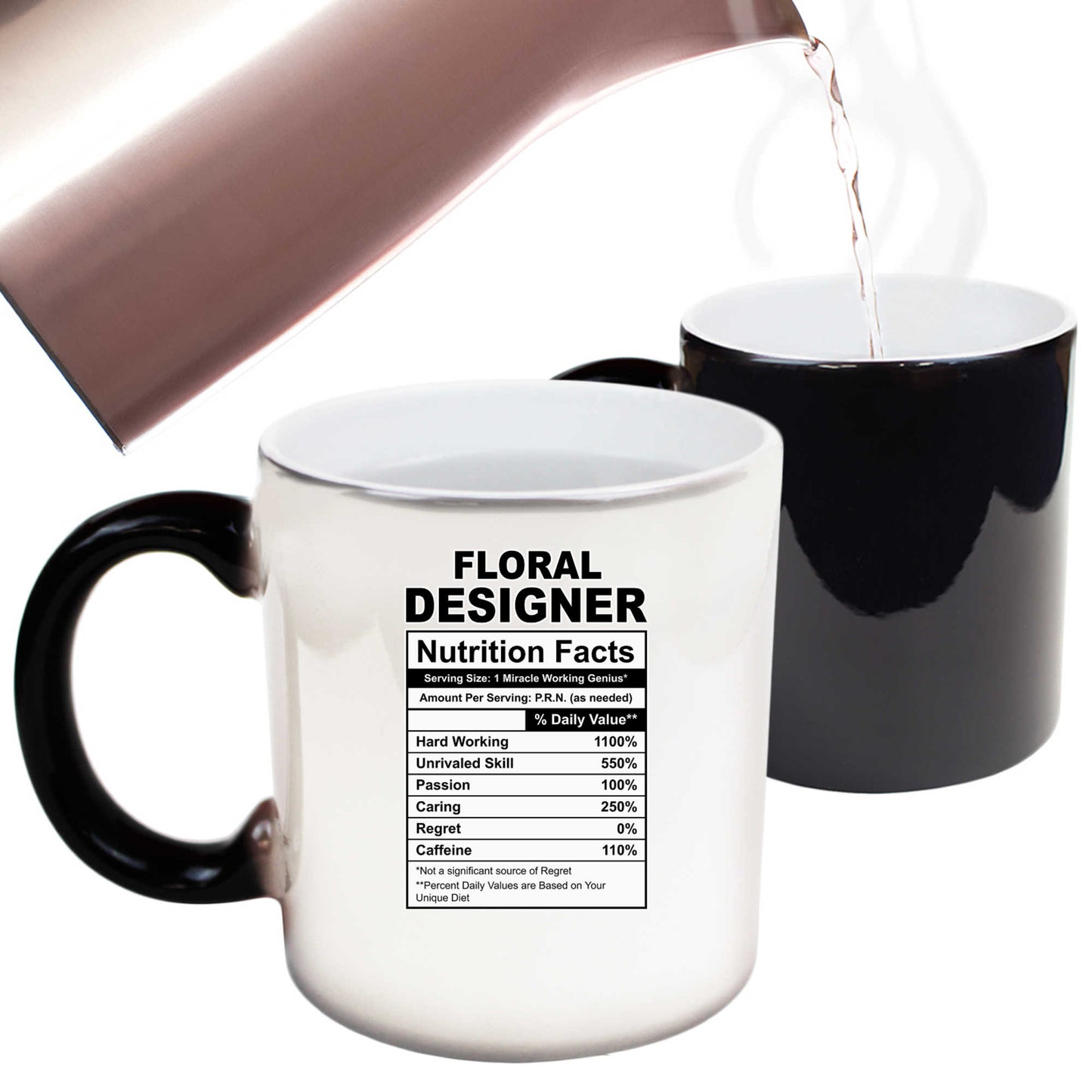 Floral Designer Nutrition Facts - Funny Colour Changing Mug