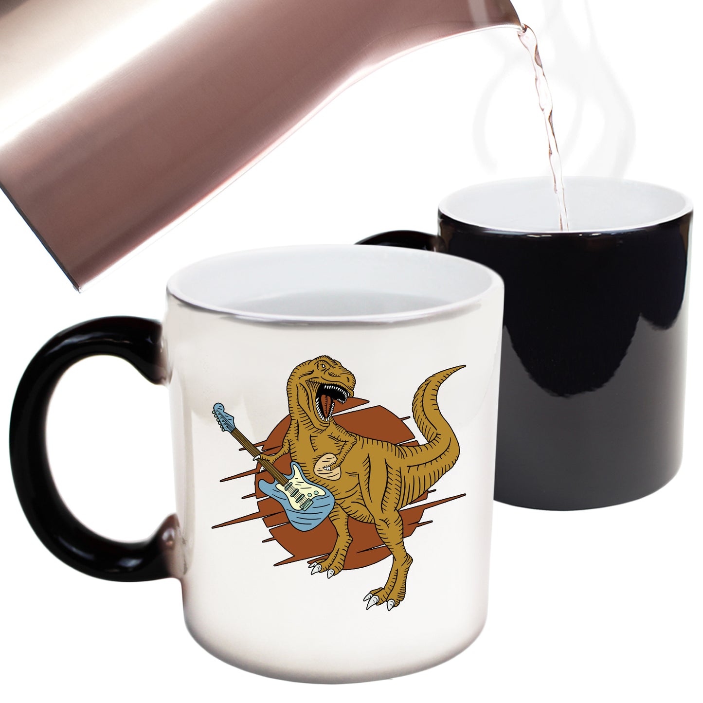 T Rex Dinosaur Guitar Music - Funny Colour Changing Mug