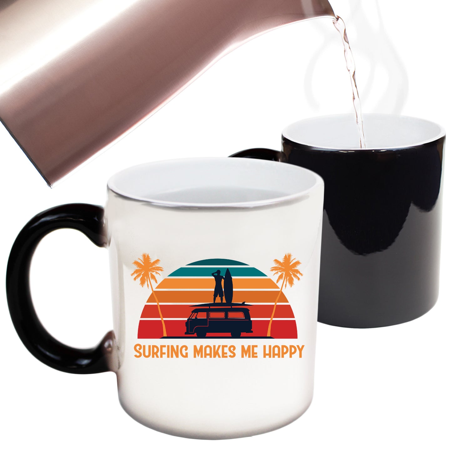 Surfing Makes Me Happy Surf - Funny Colour Changing Mug