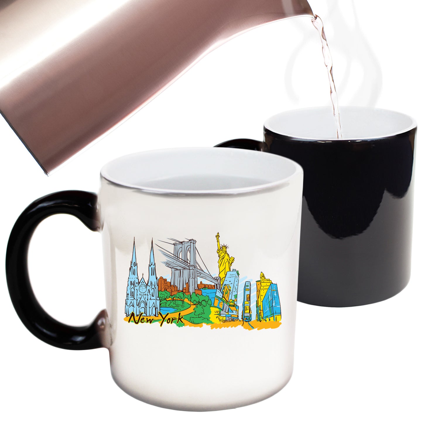 New York Usa Country Flag Destination - Funny Colour Changing Mug