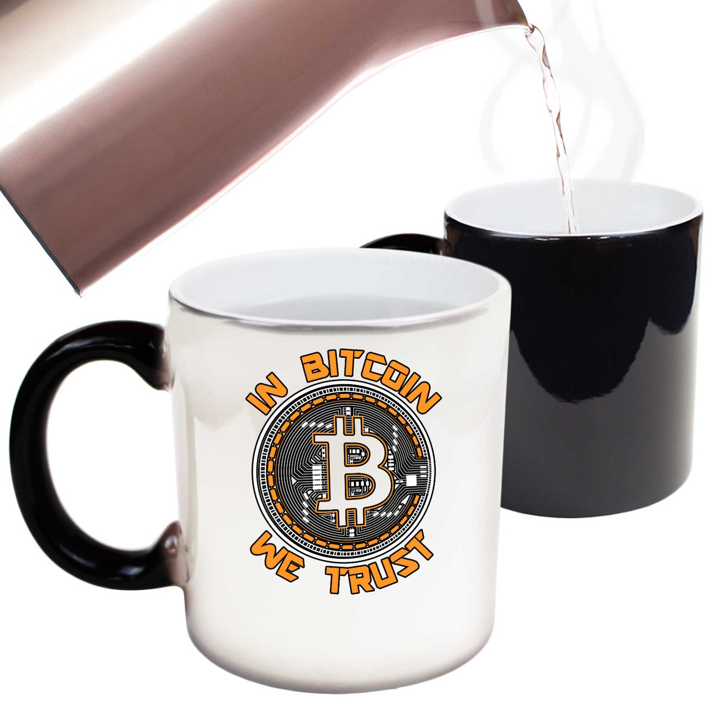 In Bitcoin We Trust Crypto Large Coin Design - Funny Colour Changing Mug