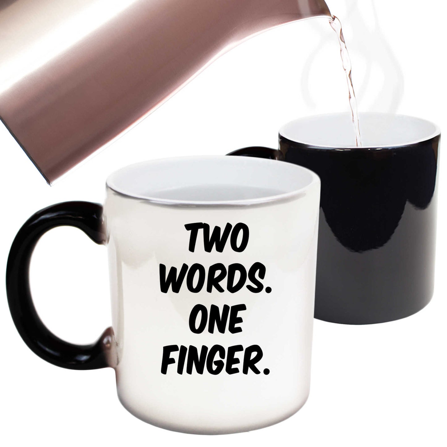 Two Words One Finger - Funny Colour Changing Mug