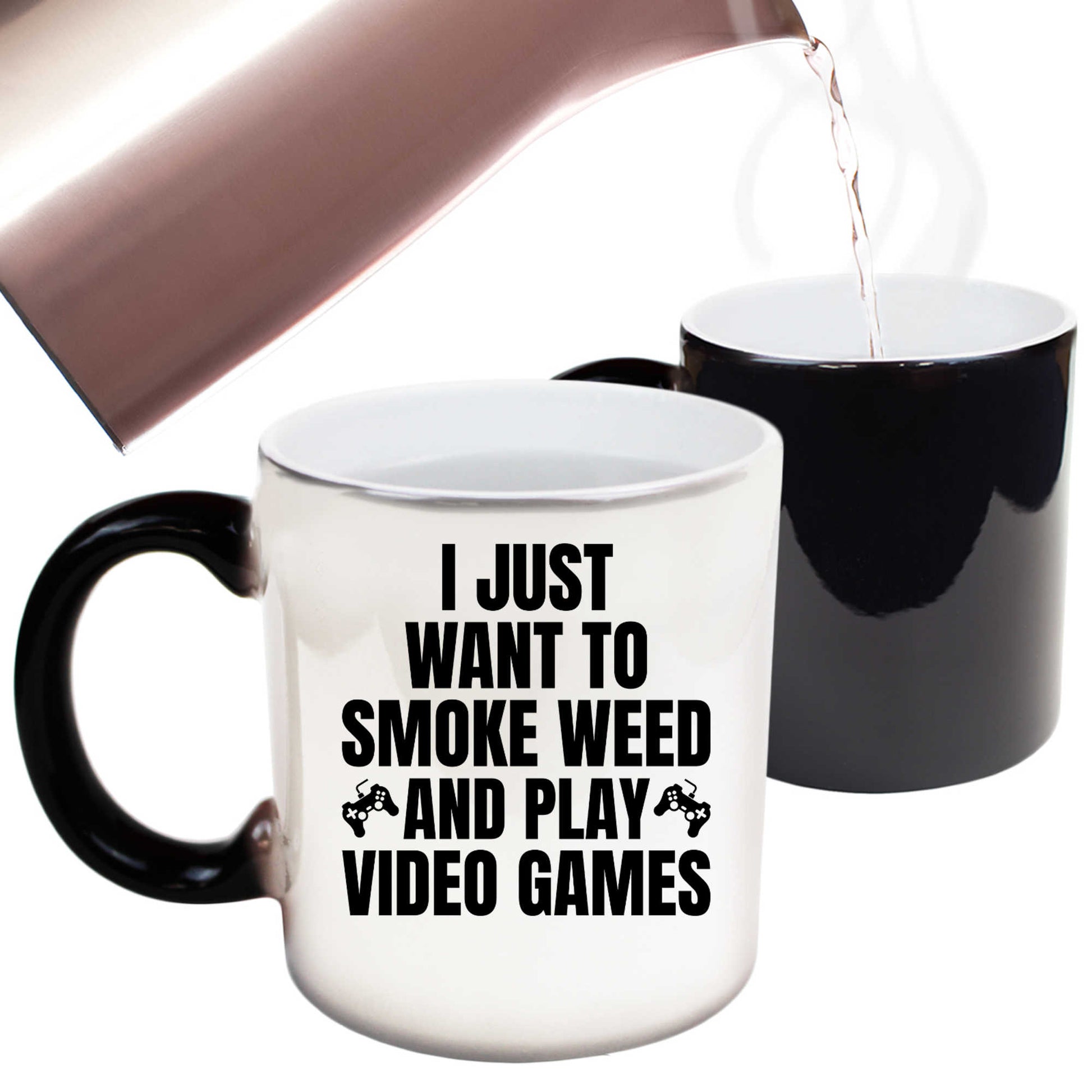 I Just Want To Smoke And Play Video Games Gamer - Funny Colour Changing Mug